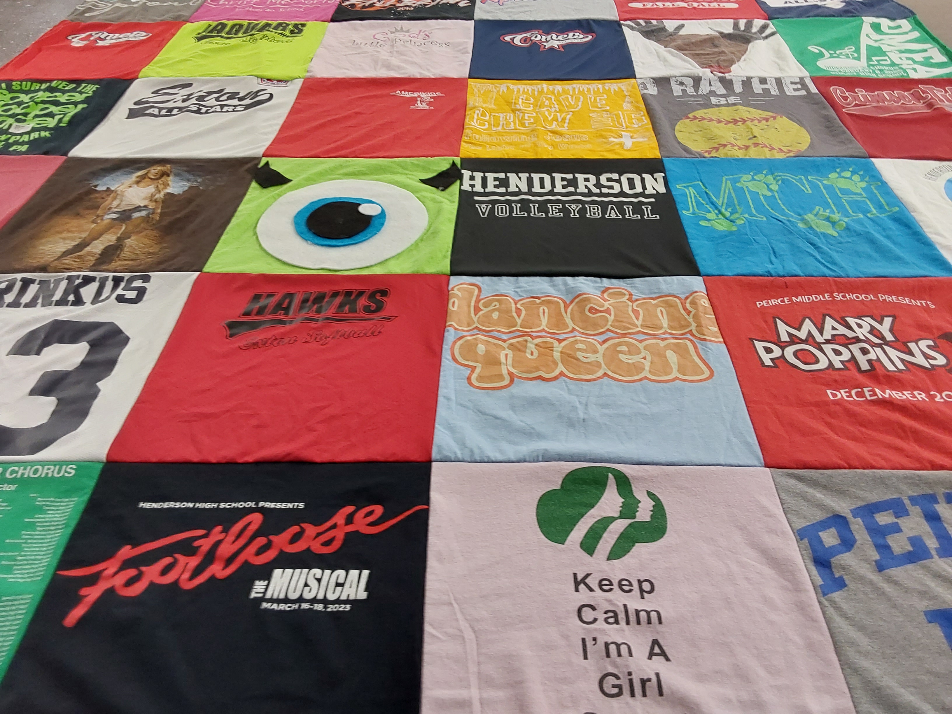 T-shirt quilt featuring hawks by Allison from PA
