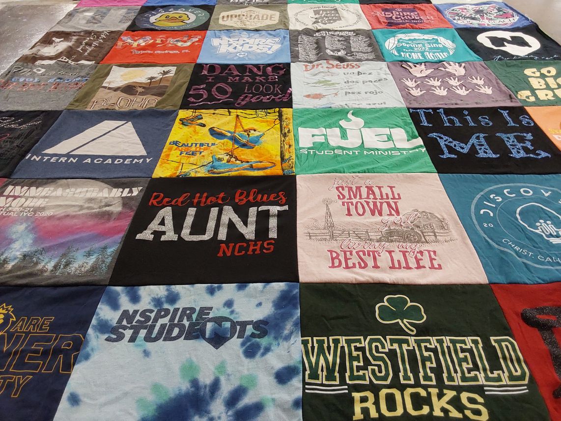 T-shirt quilt from nchs, westfield high school by Tami from IN