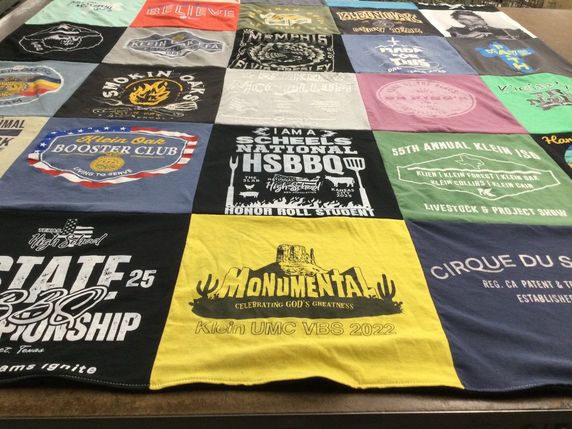 T-shirt quilt featuring klein oak high school, klein forest high school by Robin from TX
