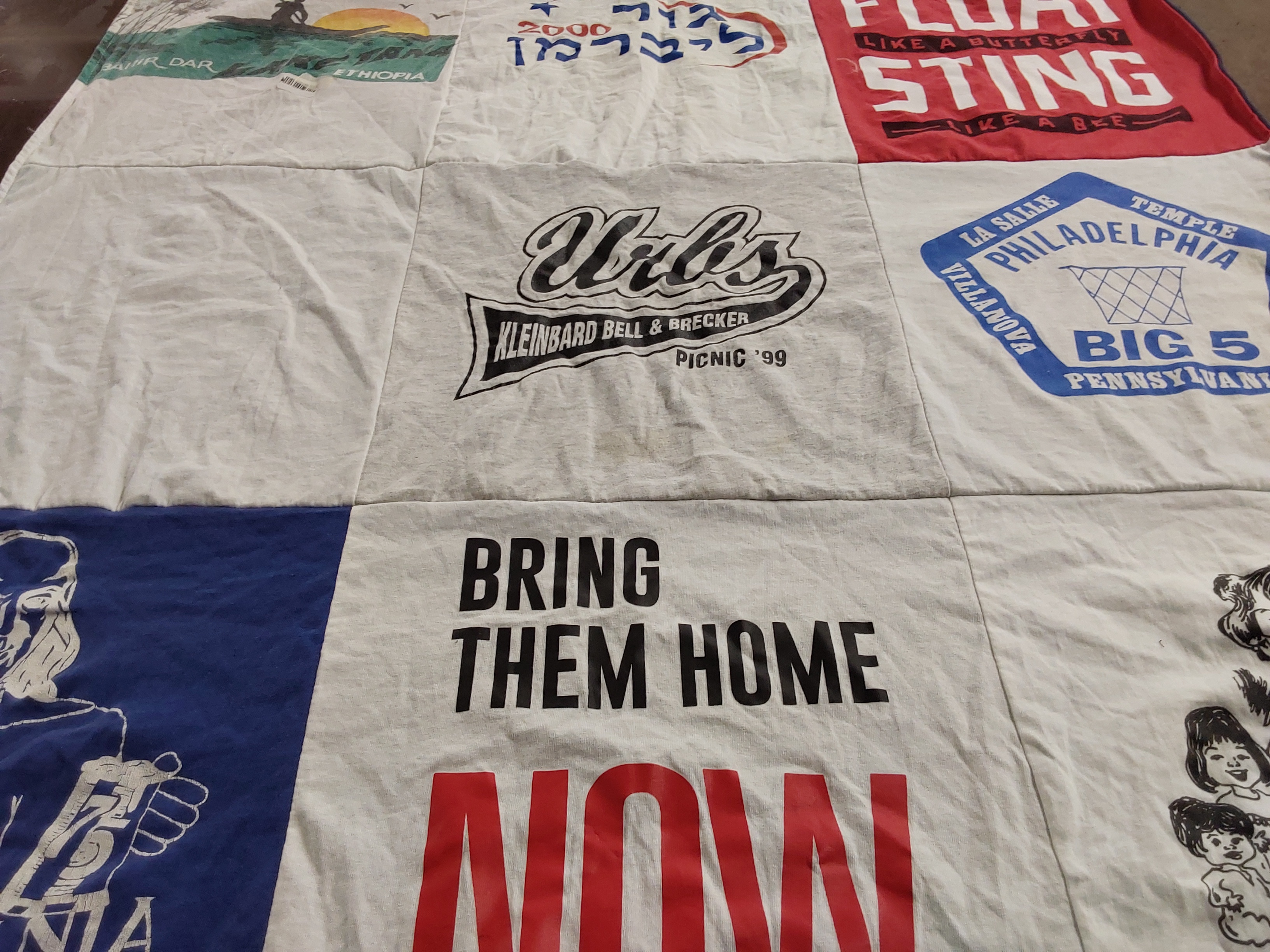 T-shirt quilt from la salle university, villanova university by David from PA