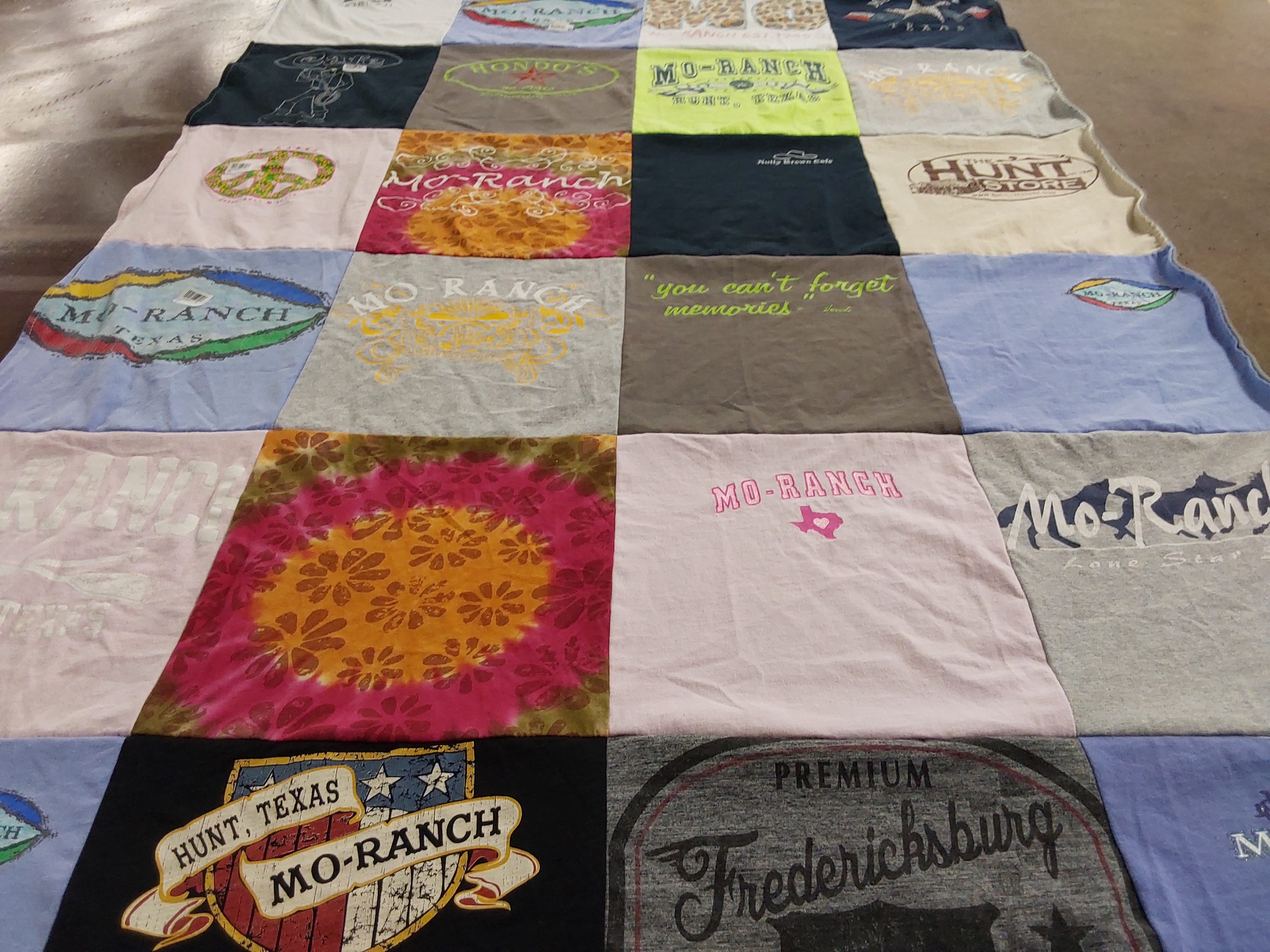 T-shirt quilt with camping, outdoor activities themes by LaDonna from TX