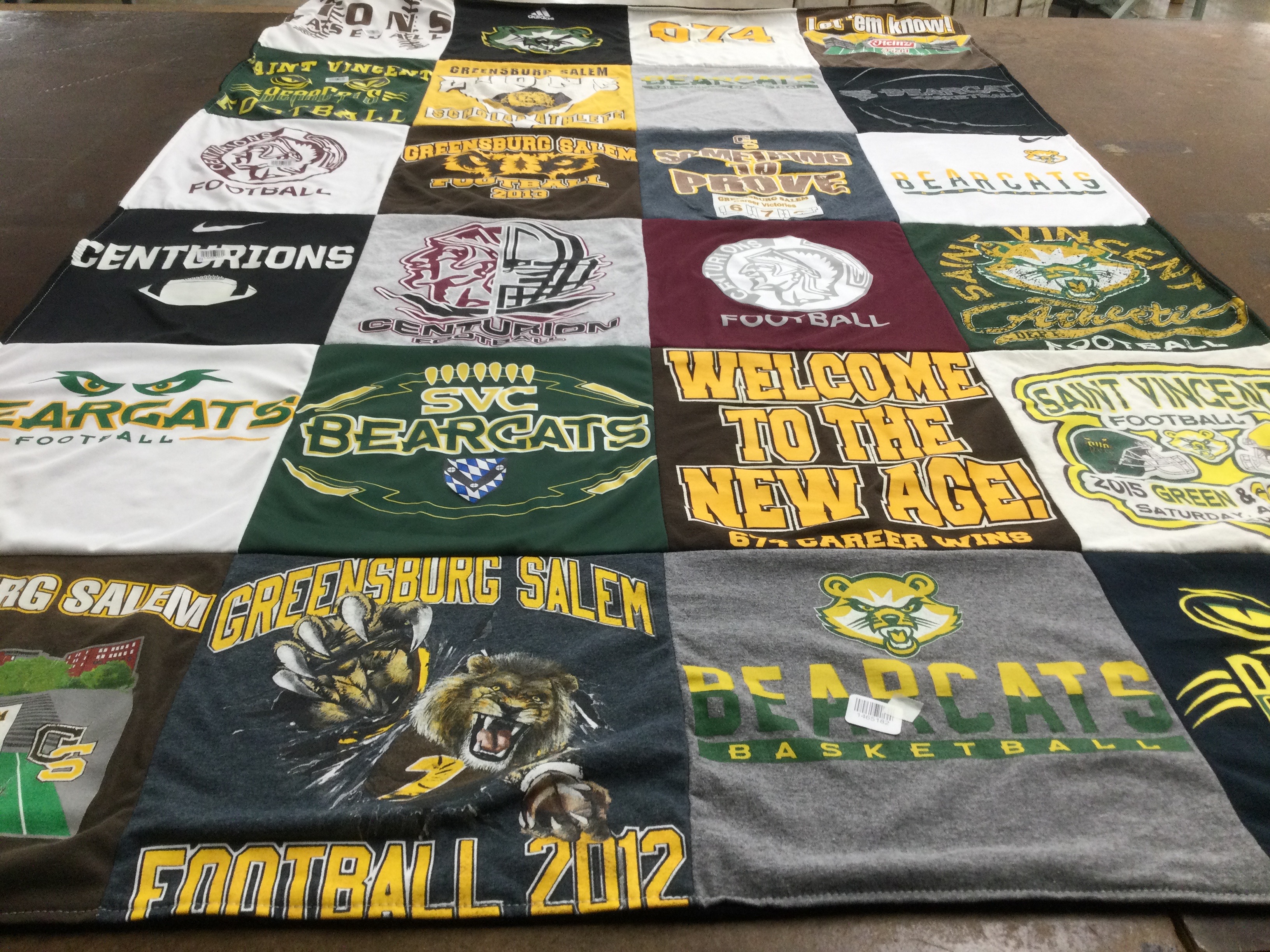 T-shirt quilt featuring bearcats football, bearcats basketball by Candace from PA