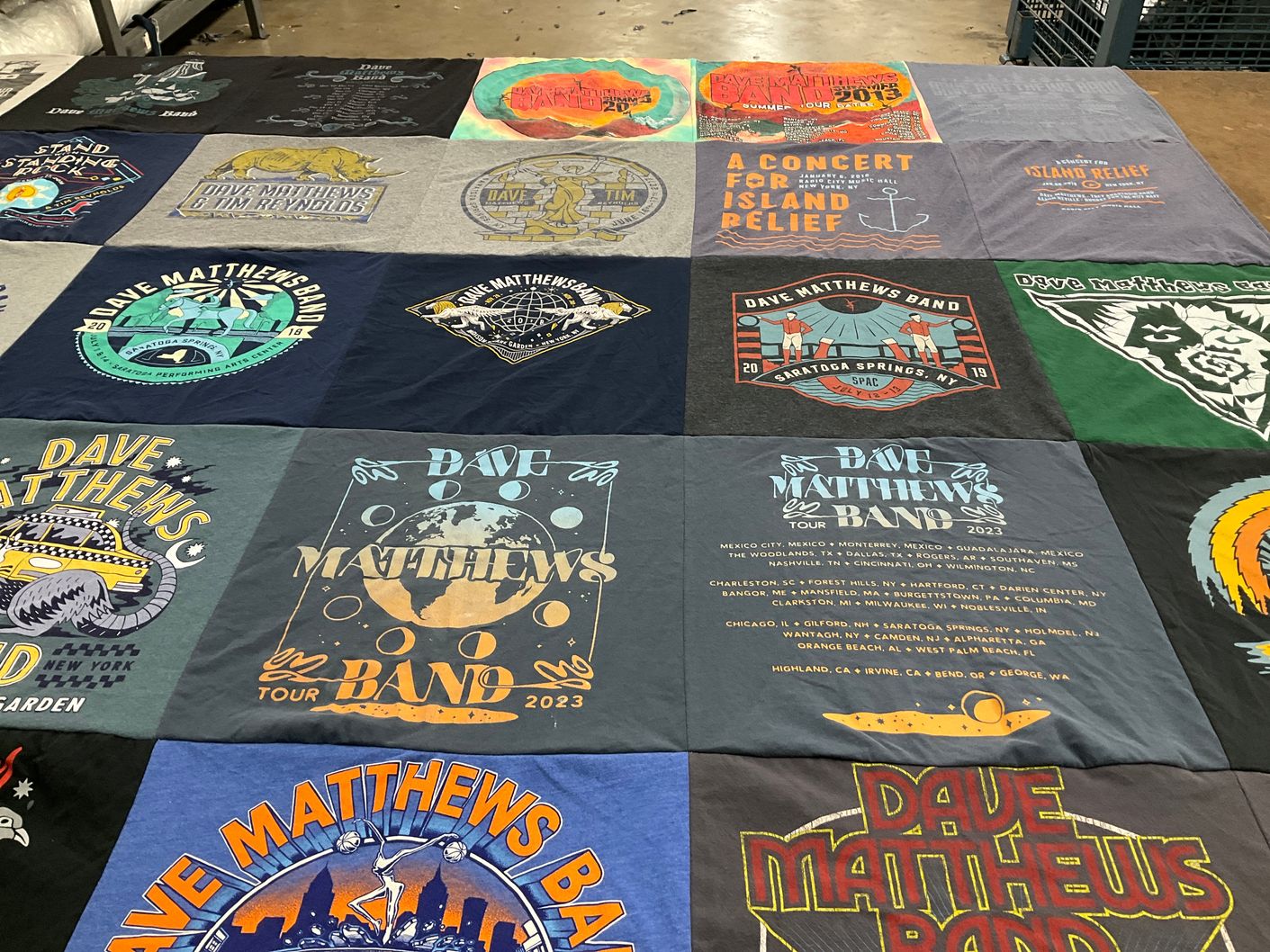 T-shirt quilt with live music, concerts themes by John from NY