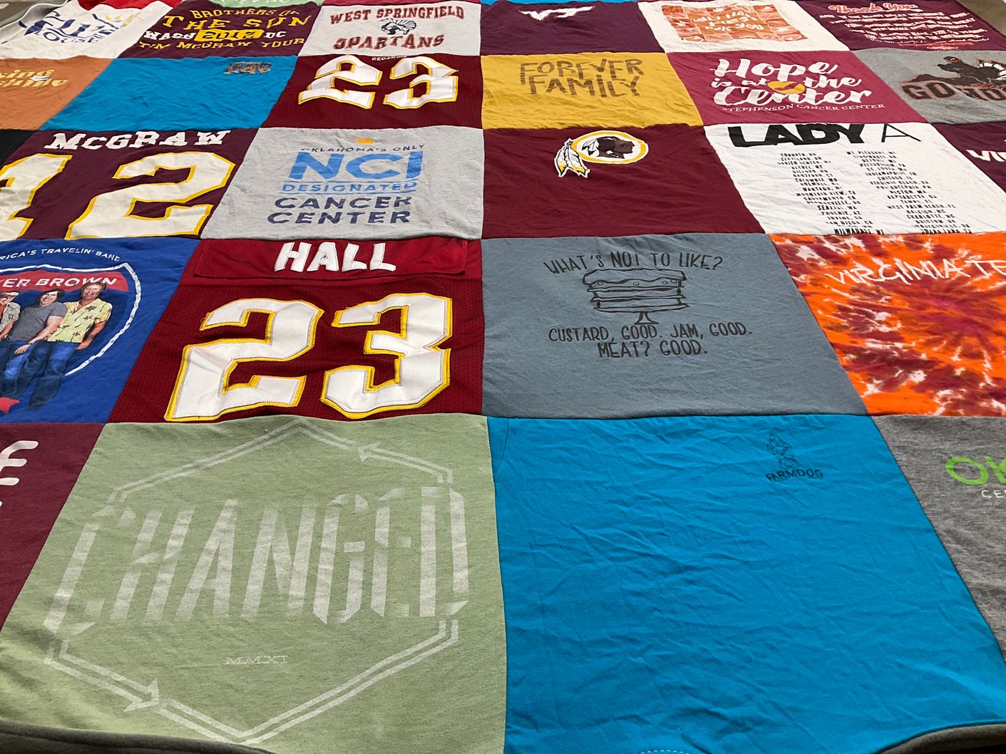 T-shirt quilt from west springfield high school by Melissa from OK