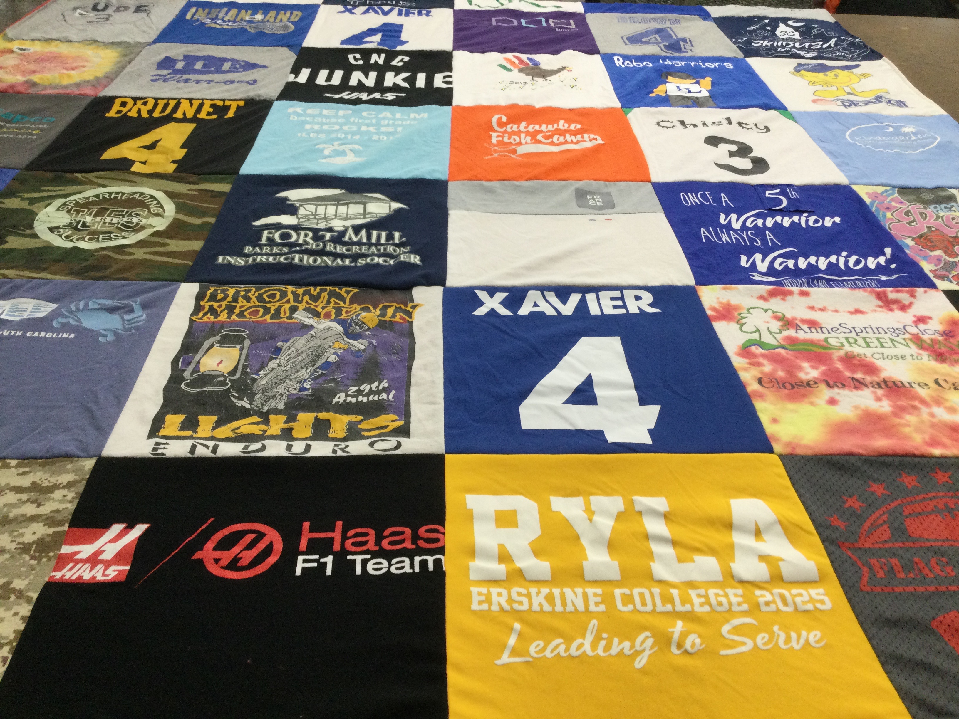 T-shirt quilt featuring fort mill parks and recreation soccer, xavier university sports by bernard from SC