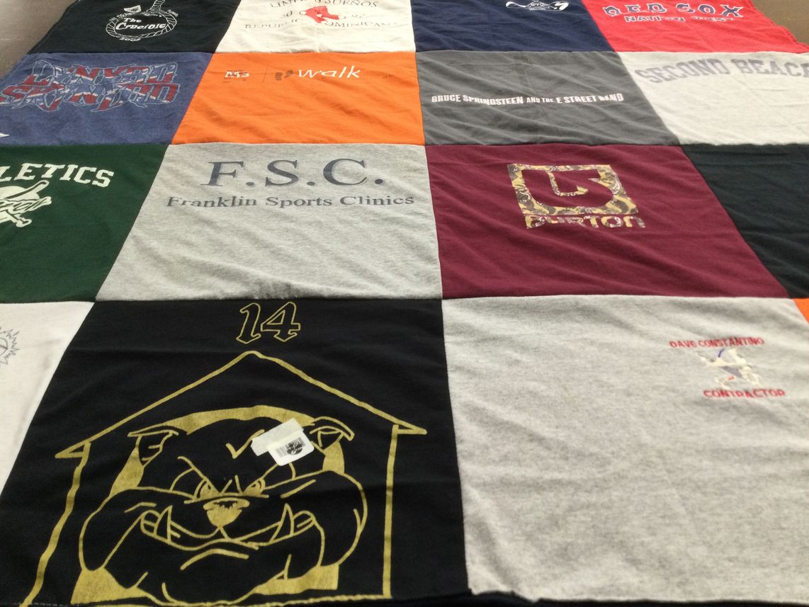 T-shirt quilt featuring bulldogs by Sherry from MA
