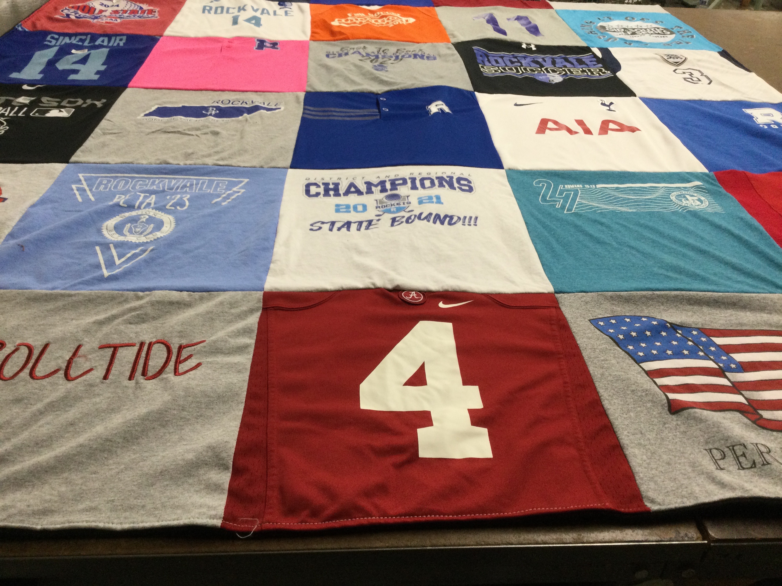 T-shirt quilt featuring university of alabama football by Amy from TN