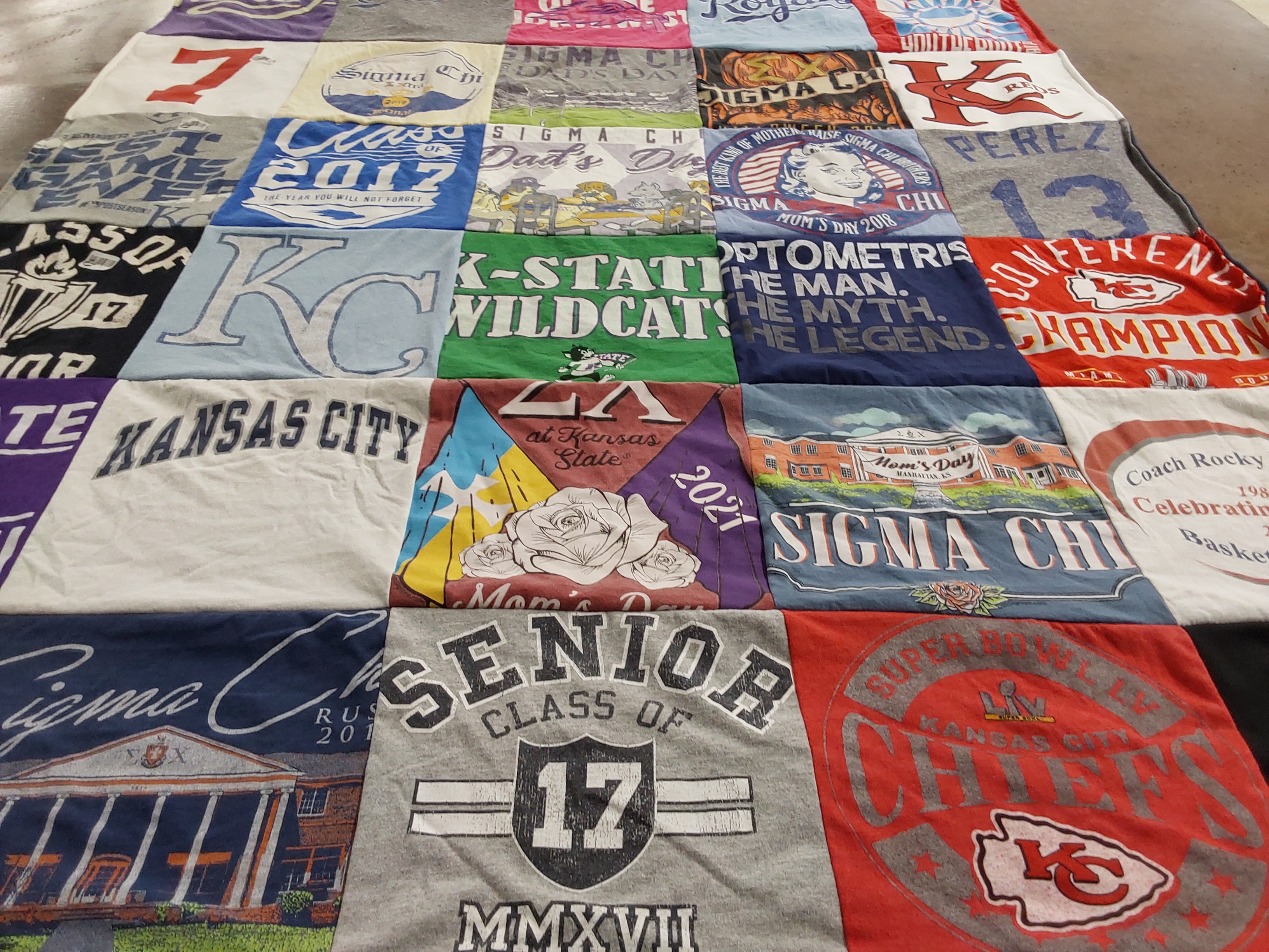T-shirt quilt featuring kansas city chiefs by Cristi from KS