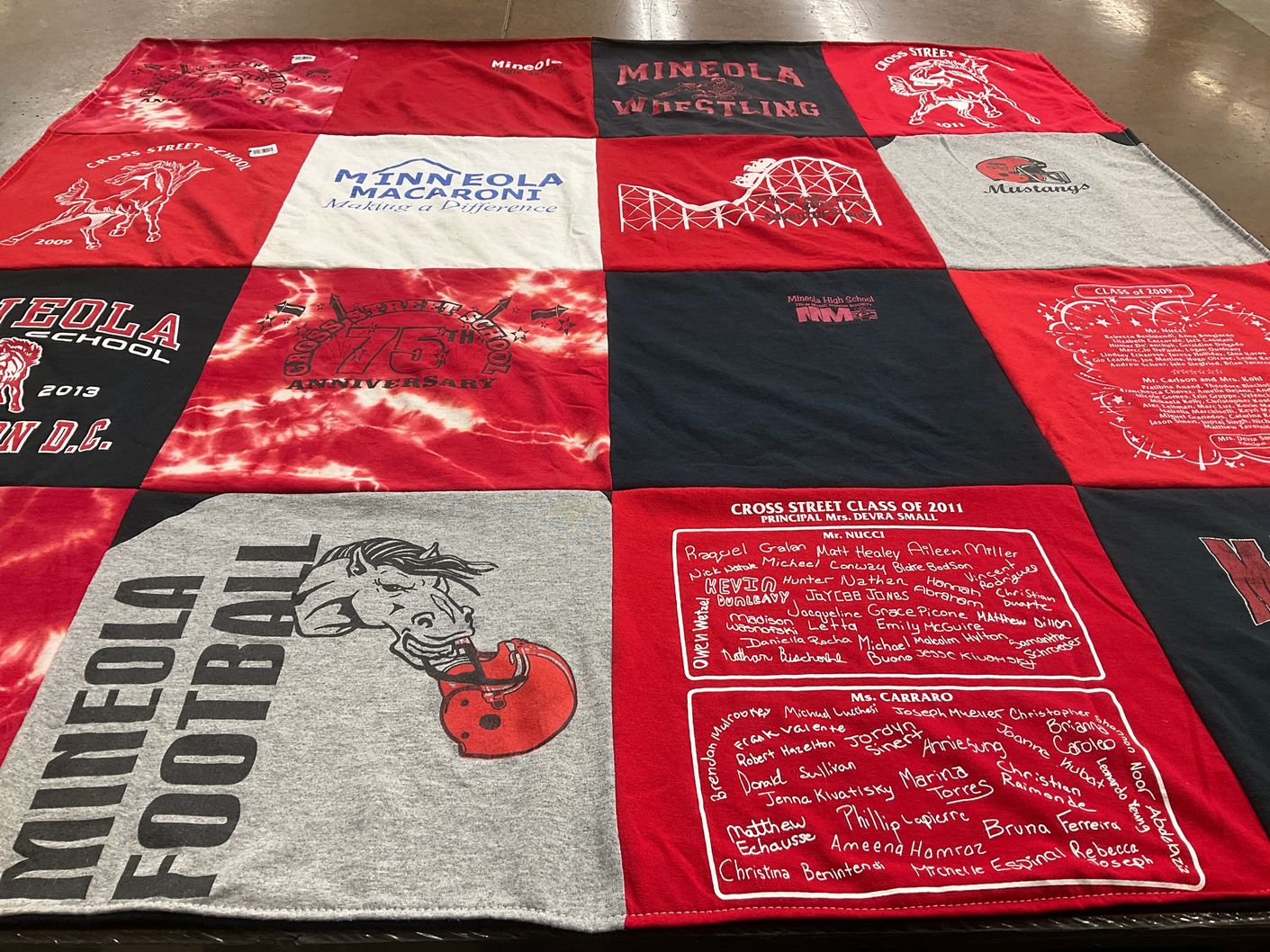 T-shirt quilt featuring mineola football by ROBIN from NY