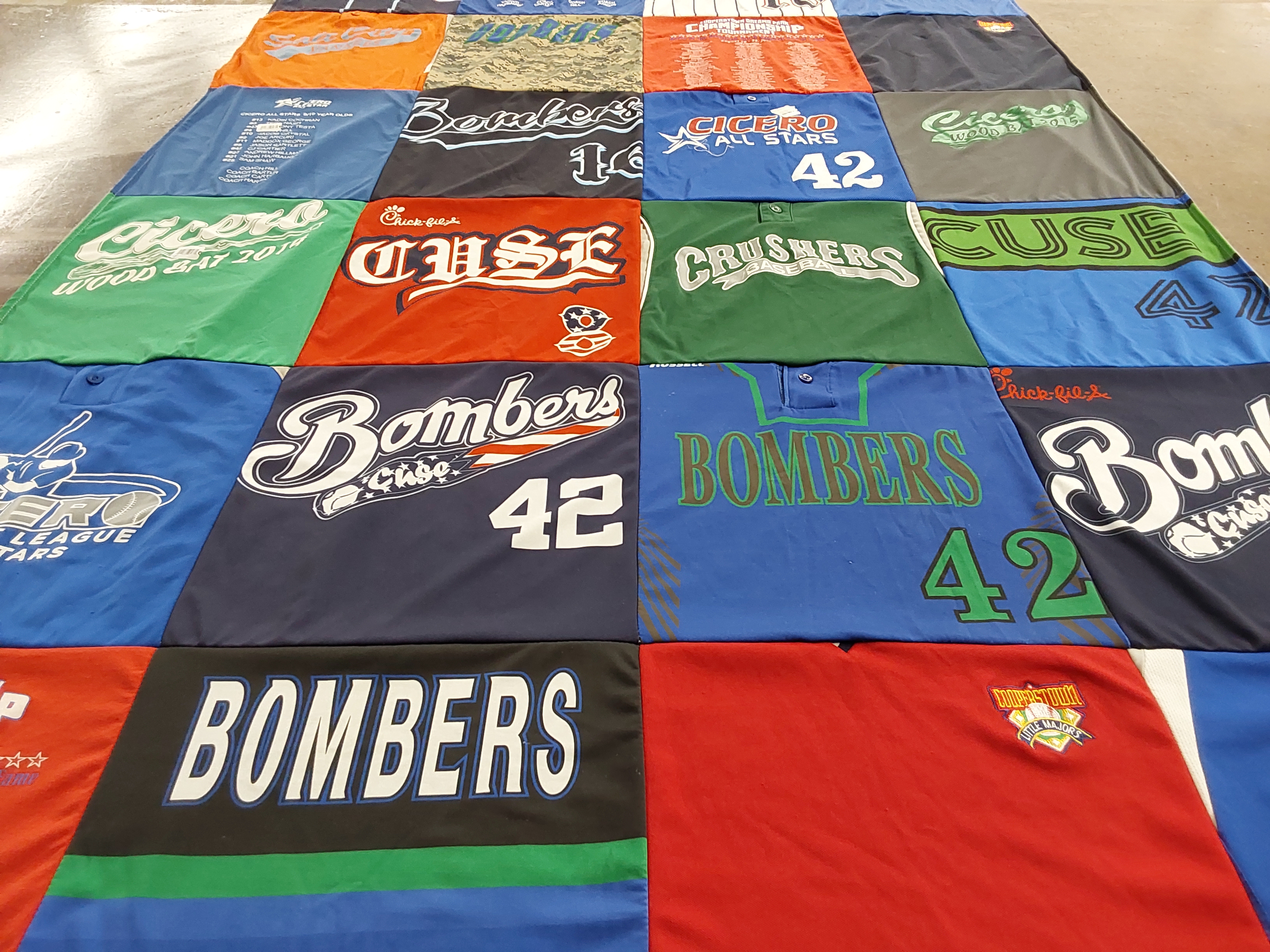 T-shirt quilt featuring bombers by Karen from NY
