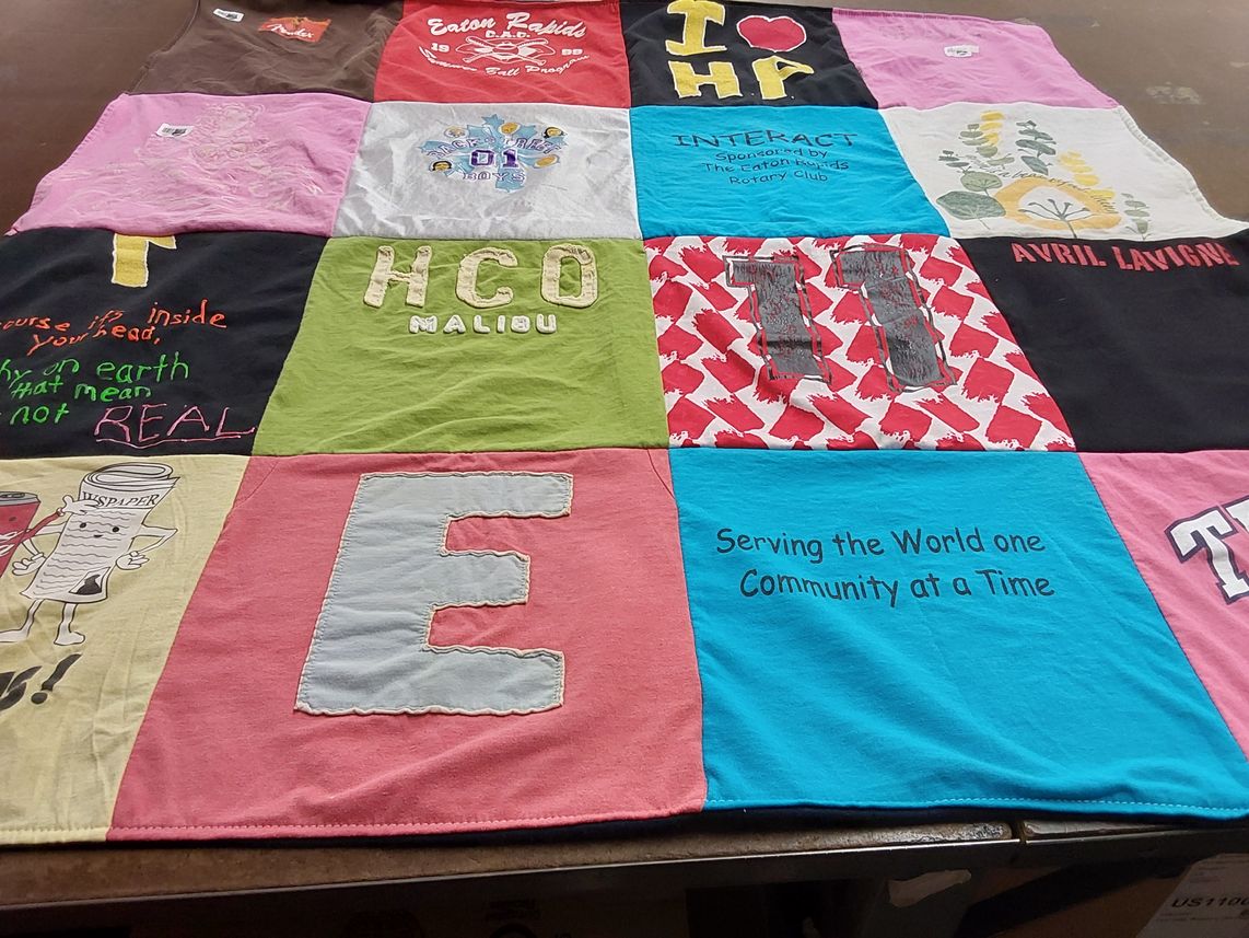 T-shirt quilt with music, community service themes by RHONDA from MI