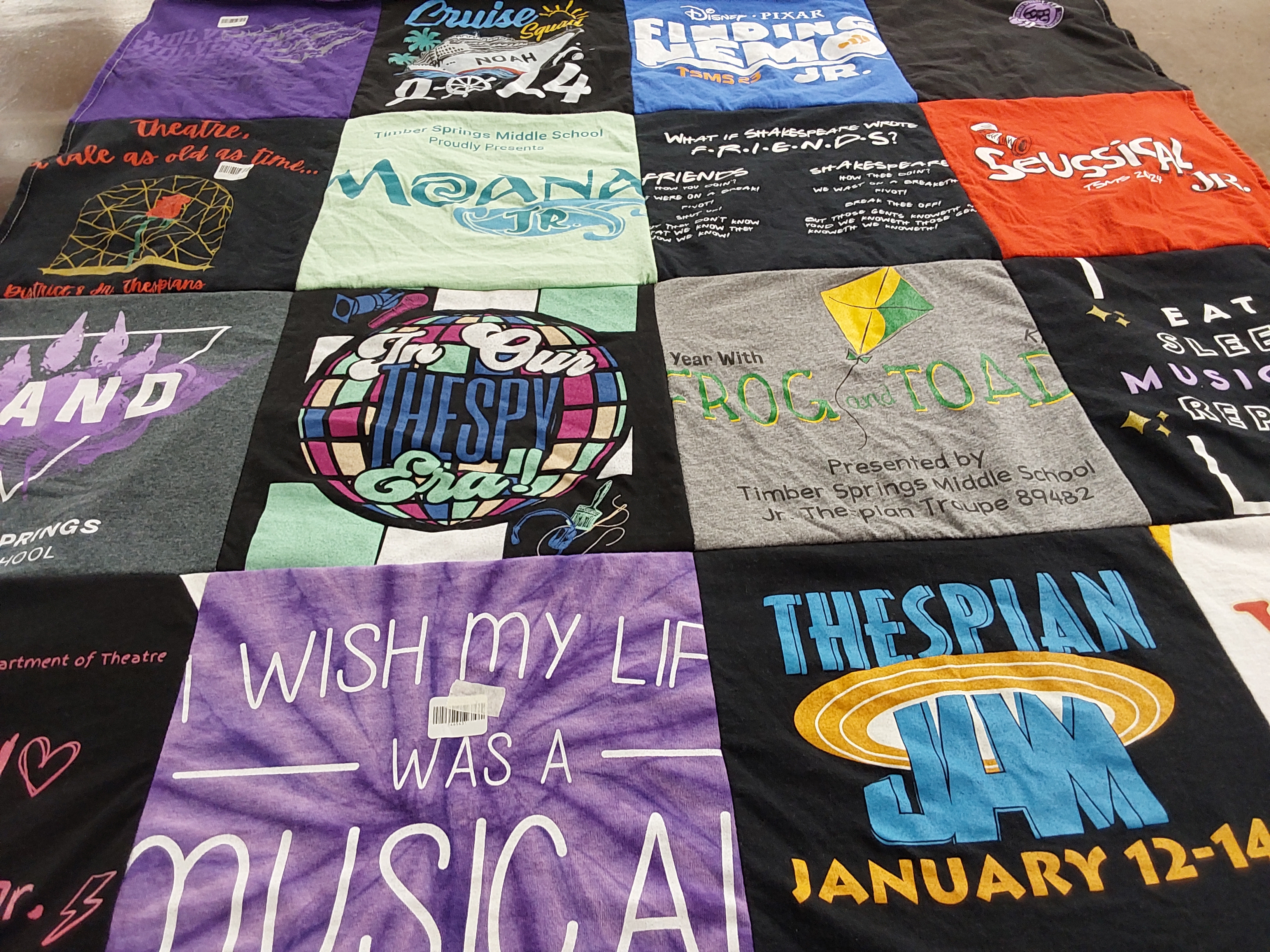 T-shirt quilt from timber springs middle school by Angela from FL