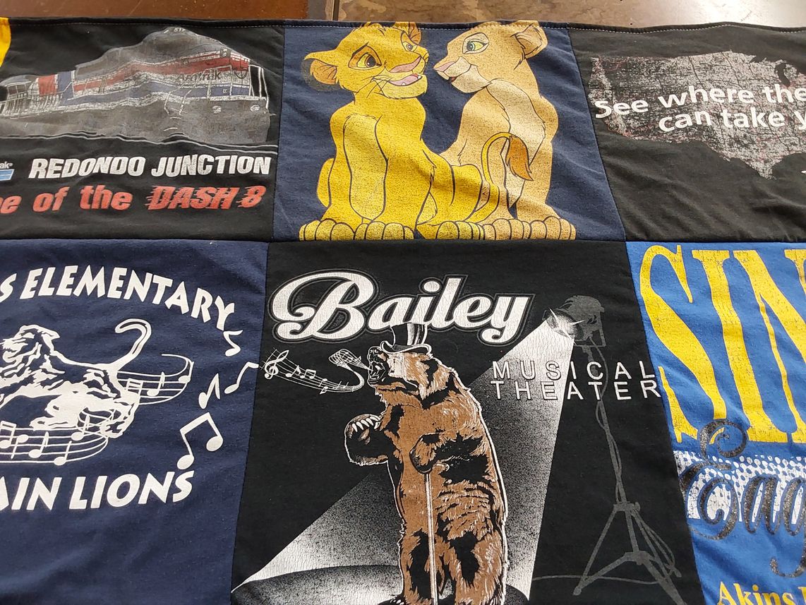 T-shirt quilt from bailey elementary school by Stacey from TX