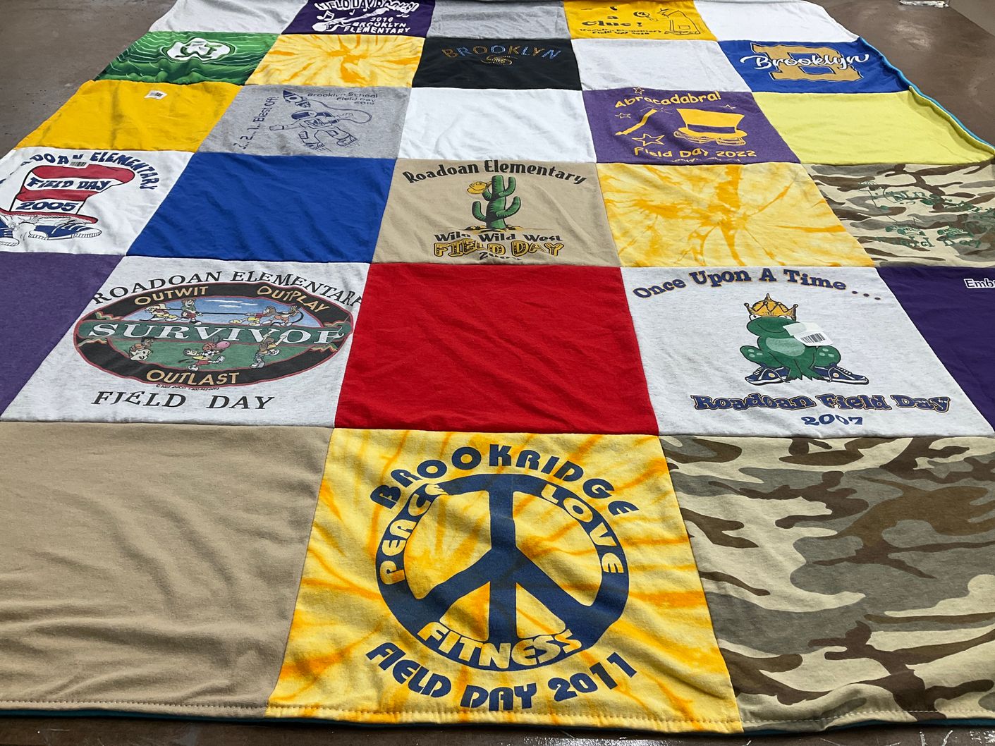 T-shirt quilt from roadon elementary school by Keli from OH