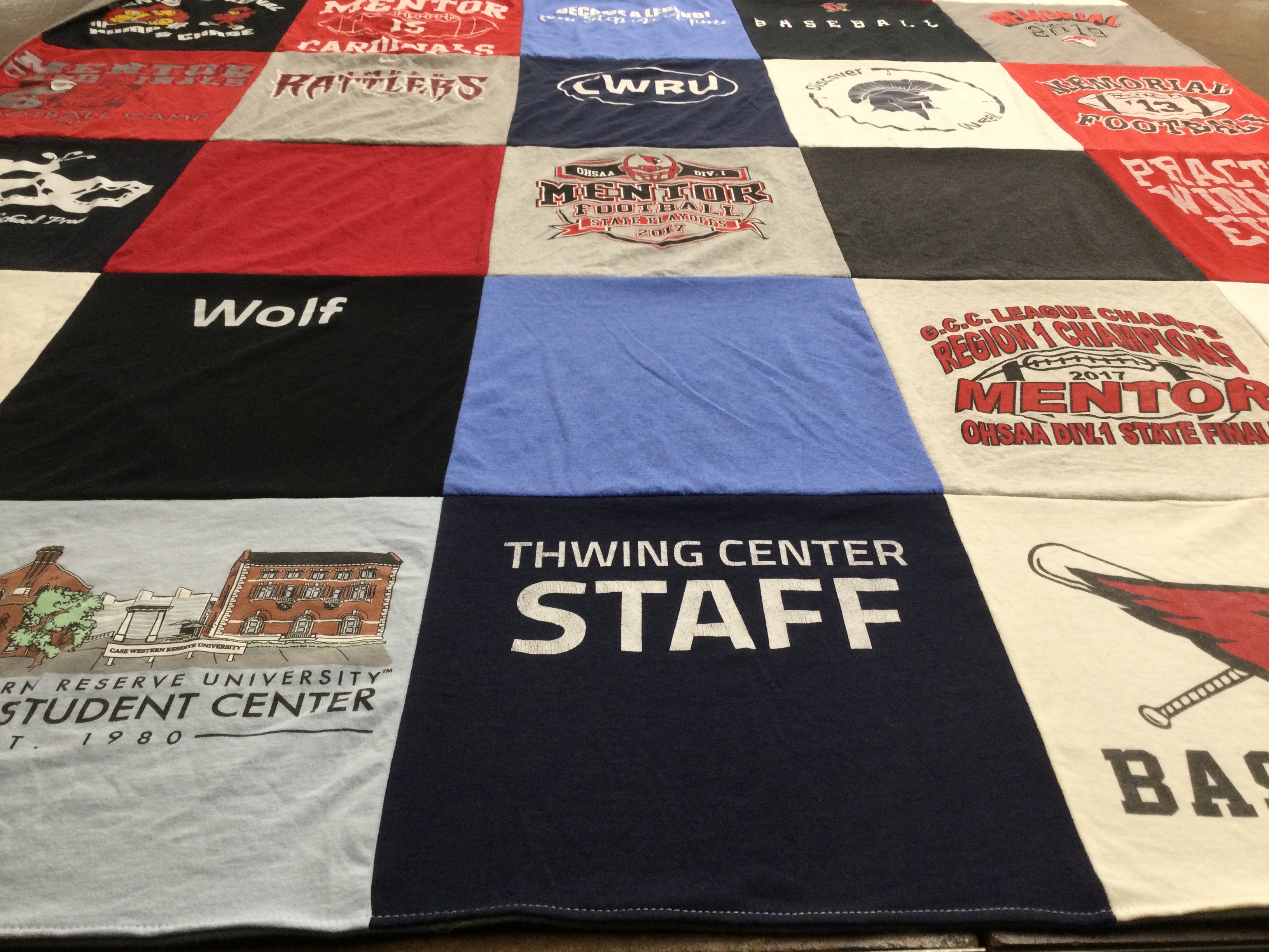 T-shirt quilt featuring mentor high school football, mentor high school baseball by Christl from OH