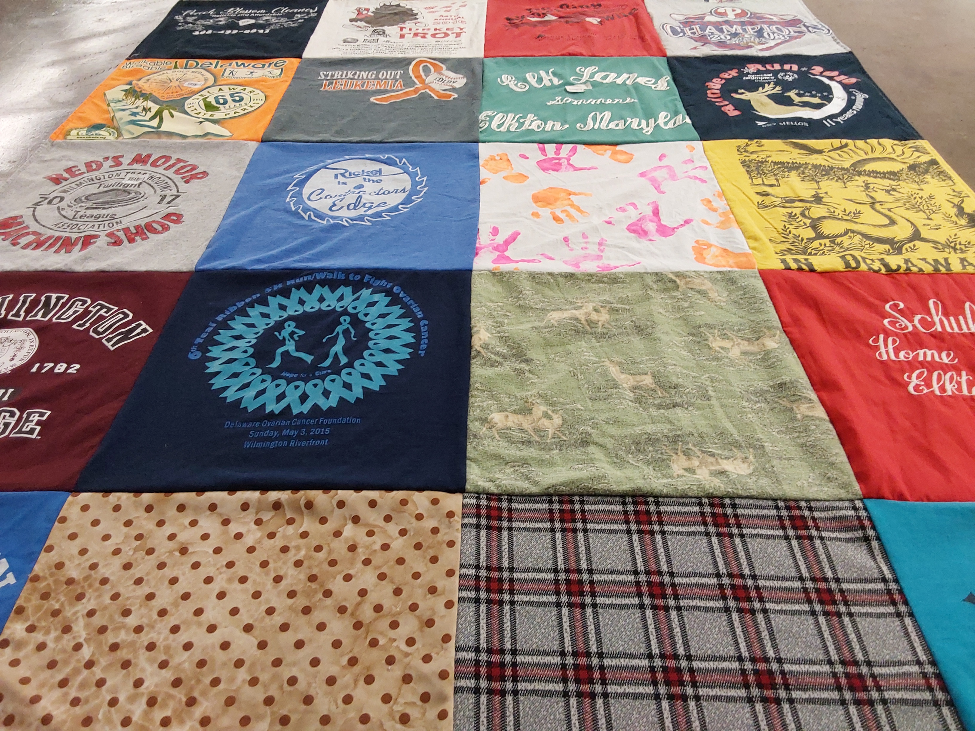 T-shirt quilt from wilmington college by Megan from MA