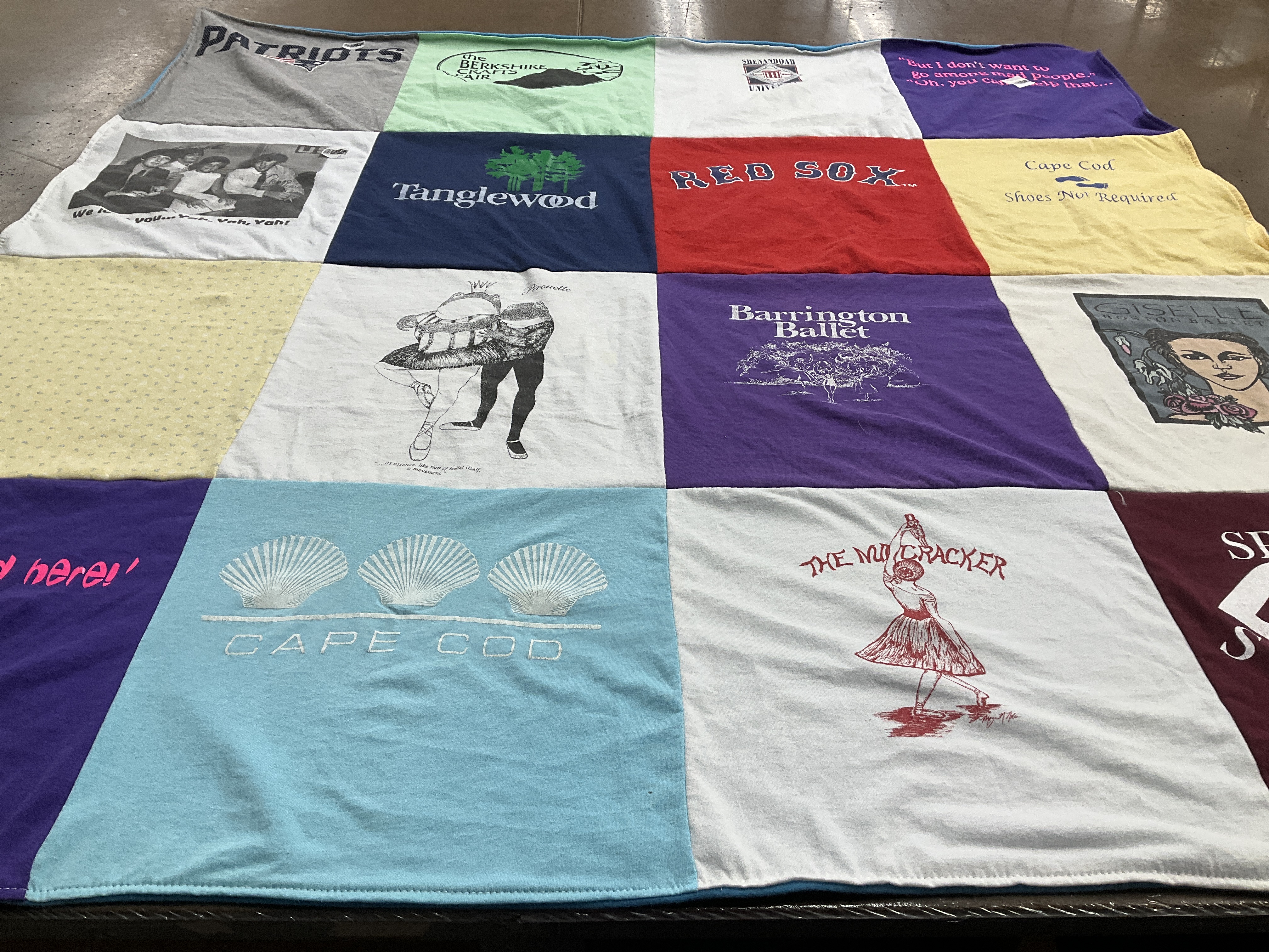 T-shirt quilt featuring new england patriots, boston red sox by Susan from MA