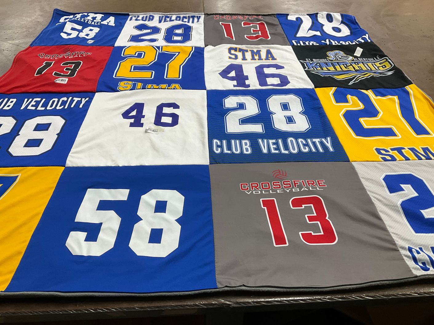 T-shirt quilt from stma high school by Katie from MN