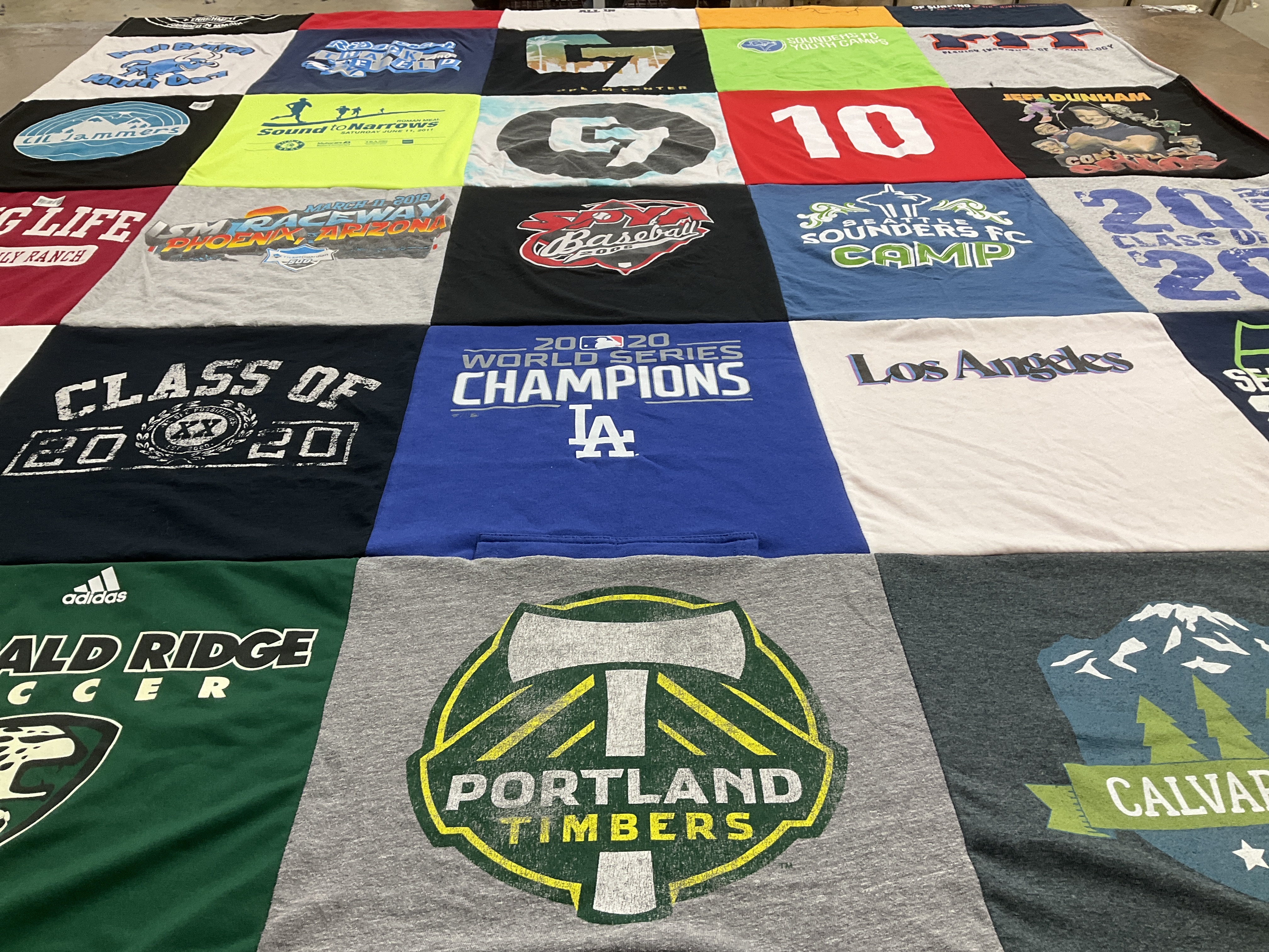 T-shirt quilt featuring portland timbers by Lindsay from WA