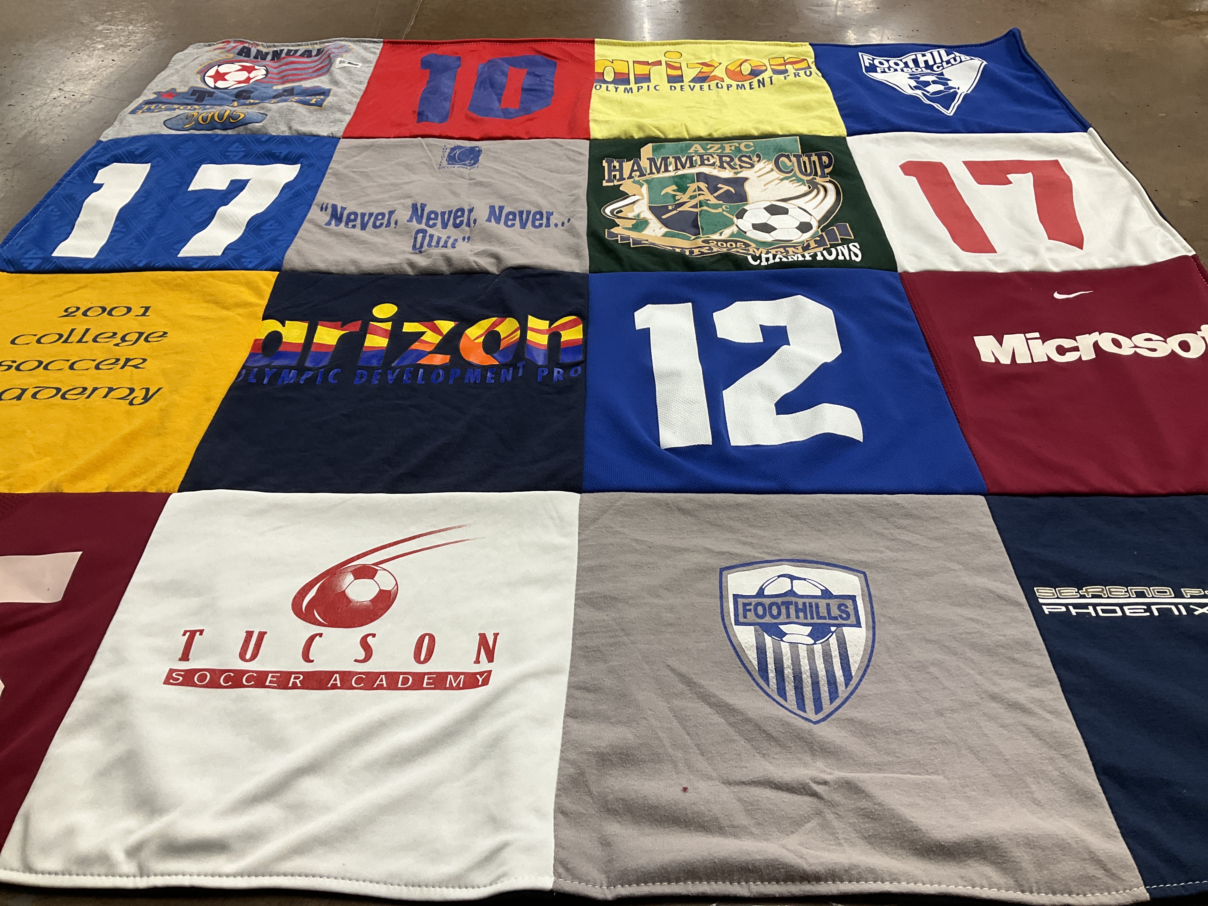 T-shirt quilt featuring foothills soccer by Ck from AZ