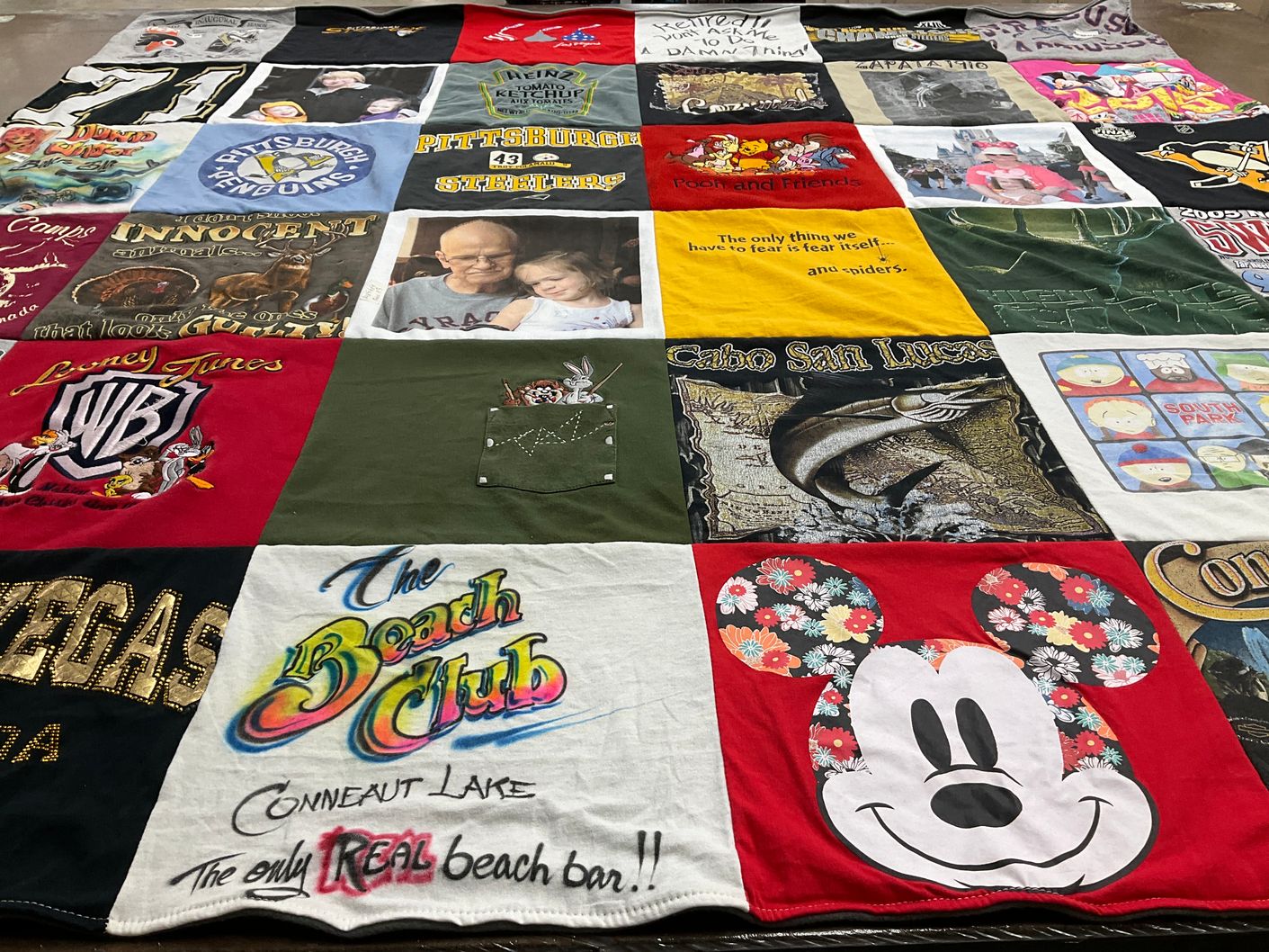 T-shirt quilt featuring pittsburgh penguins, pittsburgh steelers by JAMES from VA