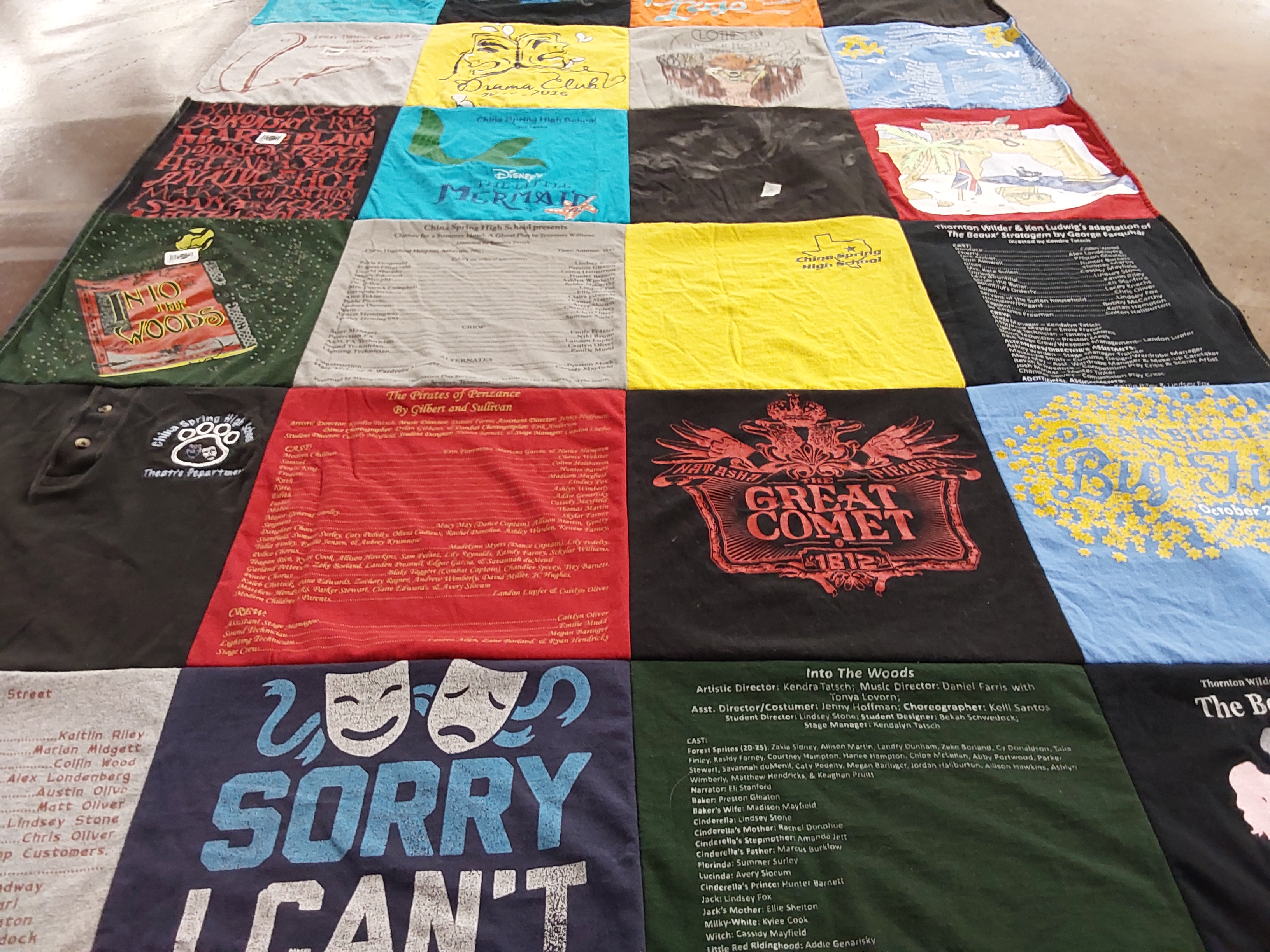 T-shirt quilt from chula vista high school by Sally from TX