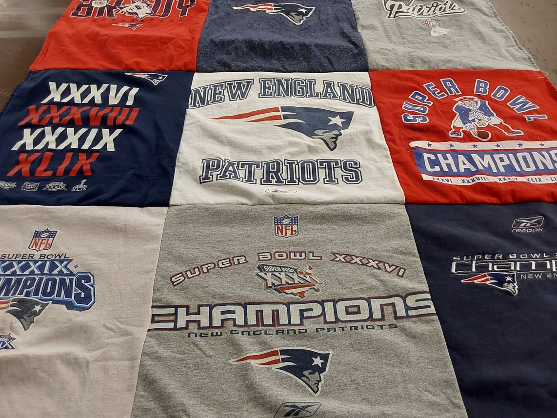 T-shirt quilt featuring new england patriots by Kristyn from NY