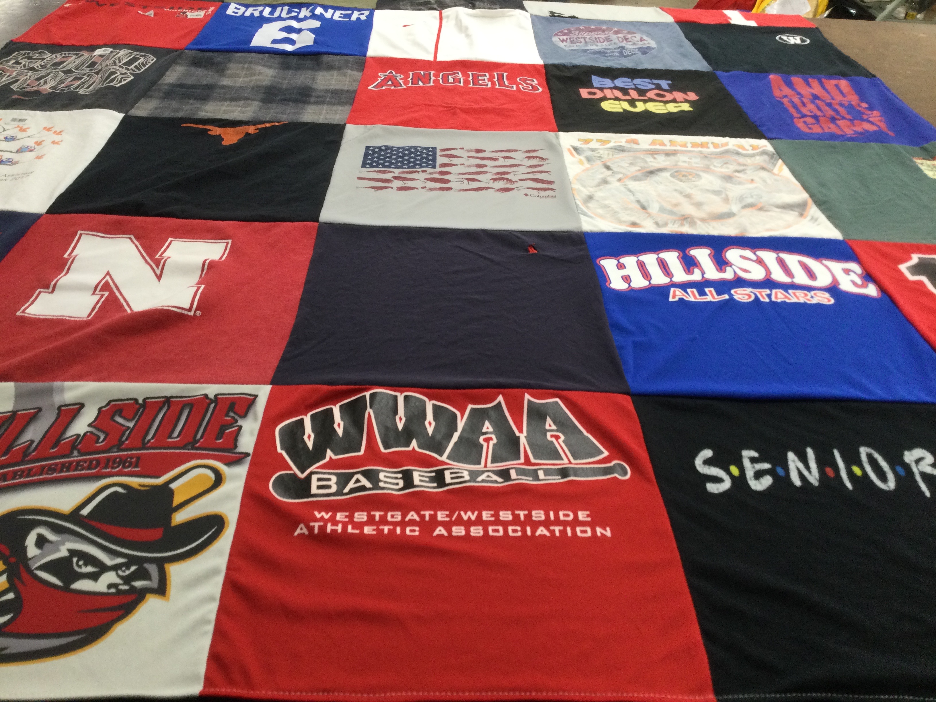 T-shirt quilt featuring hillside all stars by Ali from NE