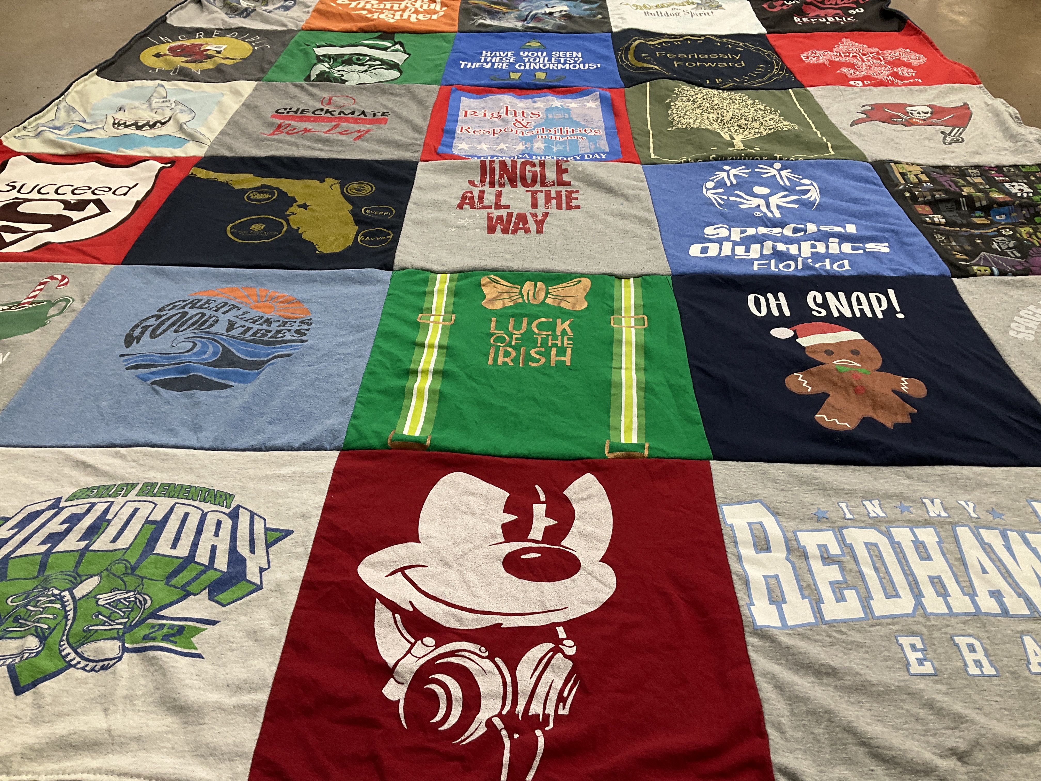 T-shirt quilt featuring redhawks by Sabrina from FL