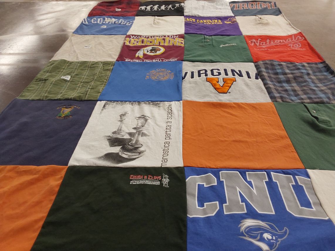T-shirt quilt featuring east carolina university, washington nationals by Ann from VA