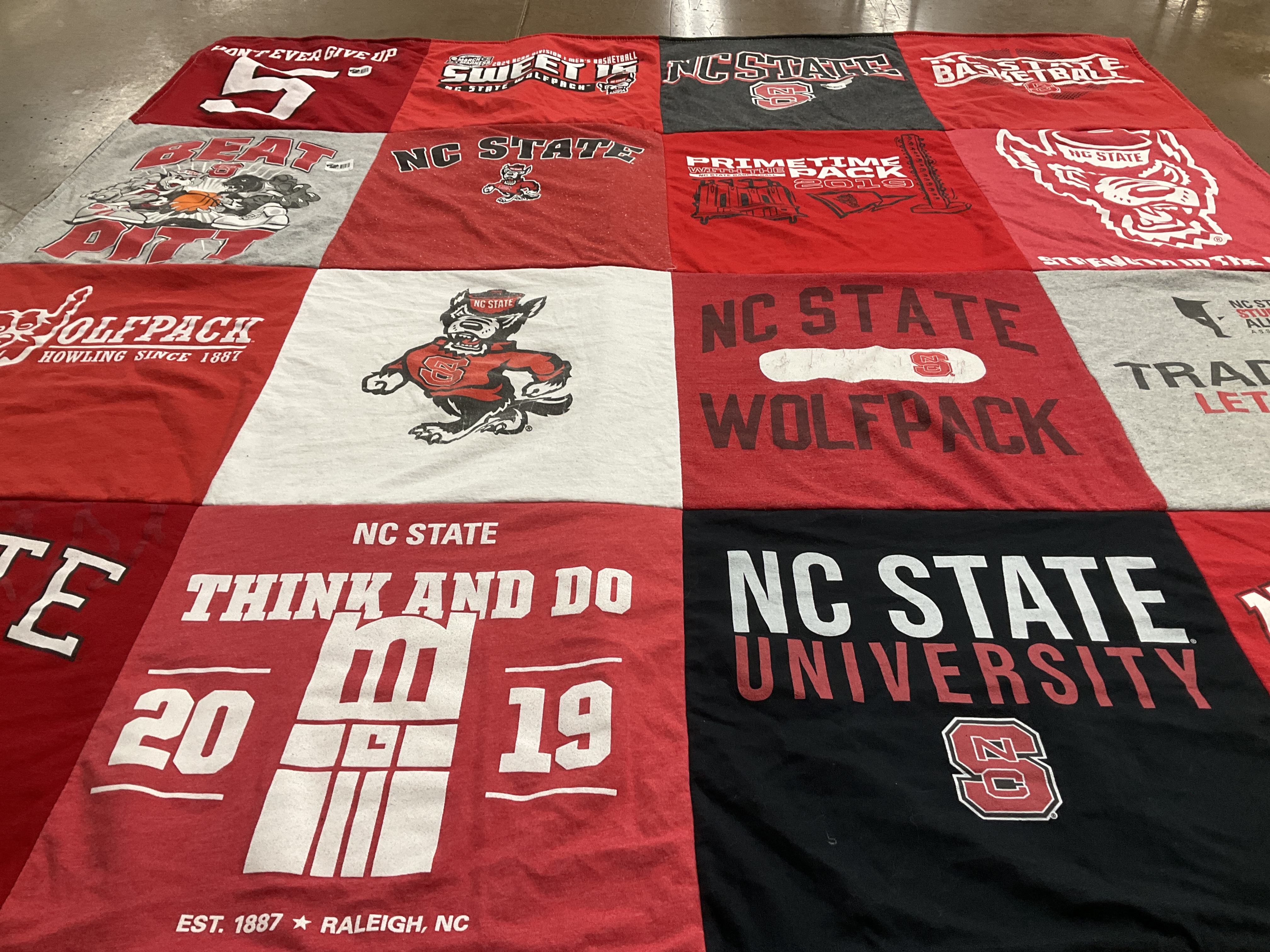 T-shirt quilt featuring nc state wolfpack by Gloria from NC