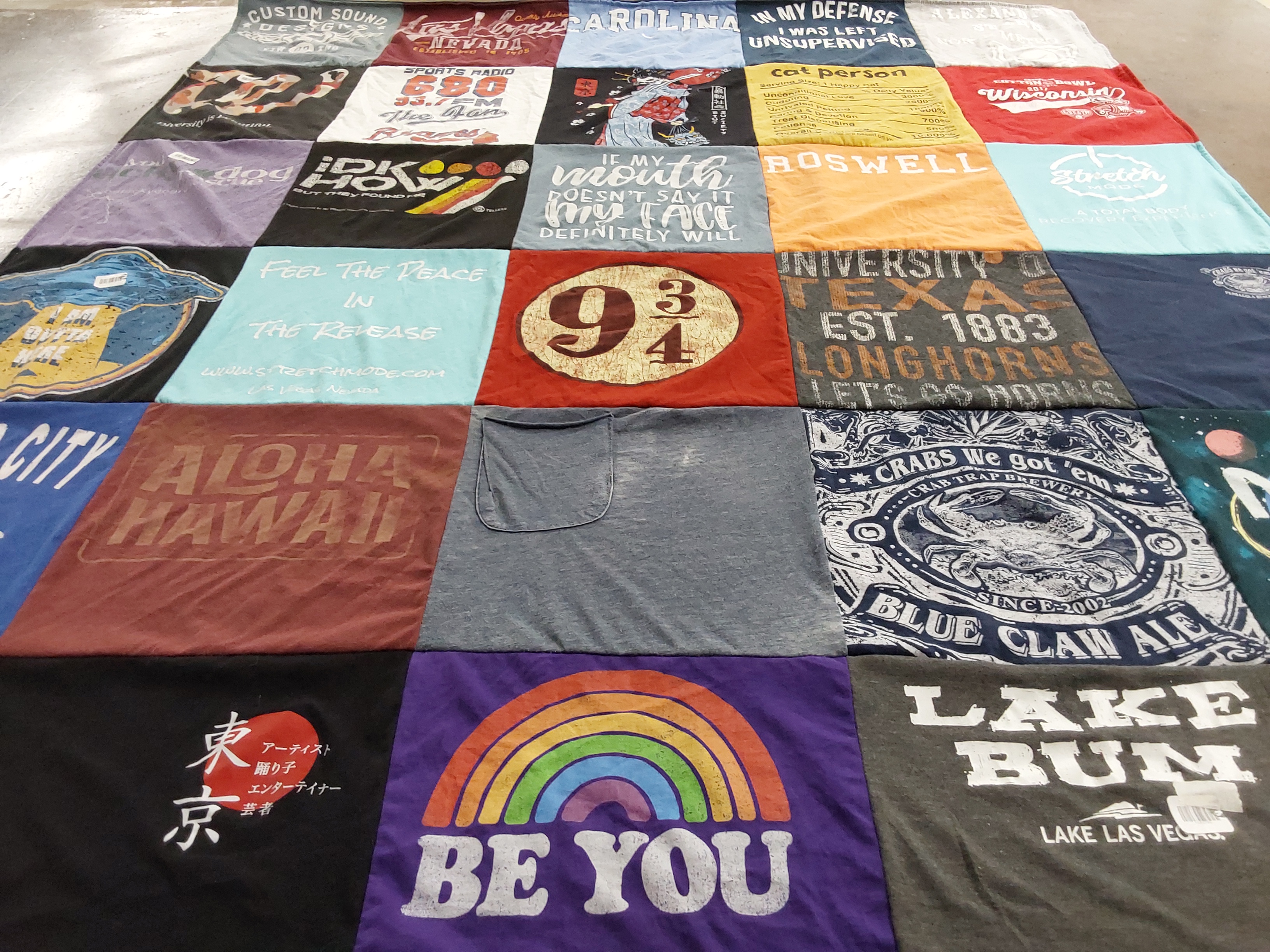 T-shirt quilt from university of texas at austin by Ashley from NV