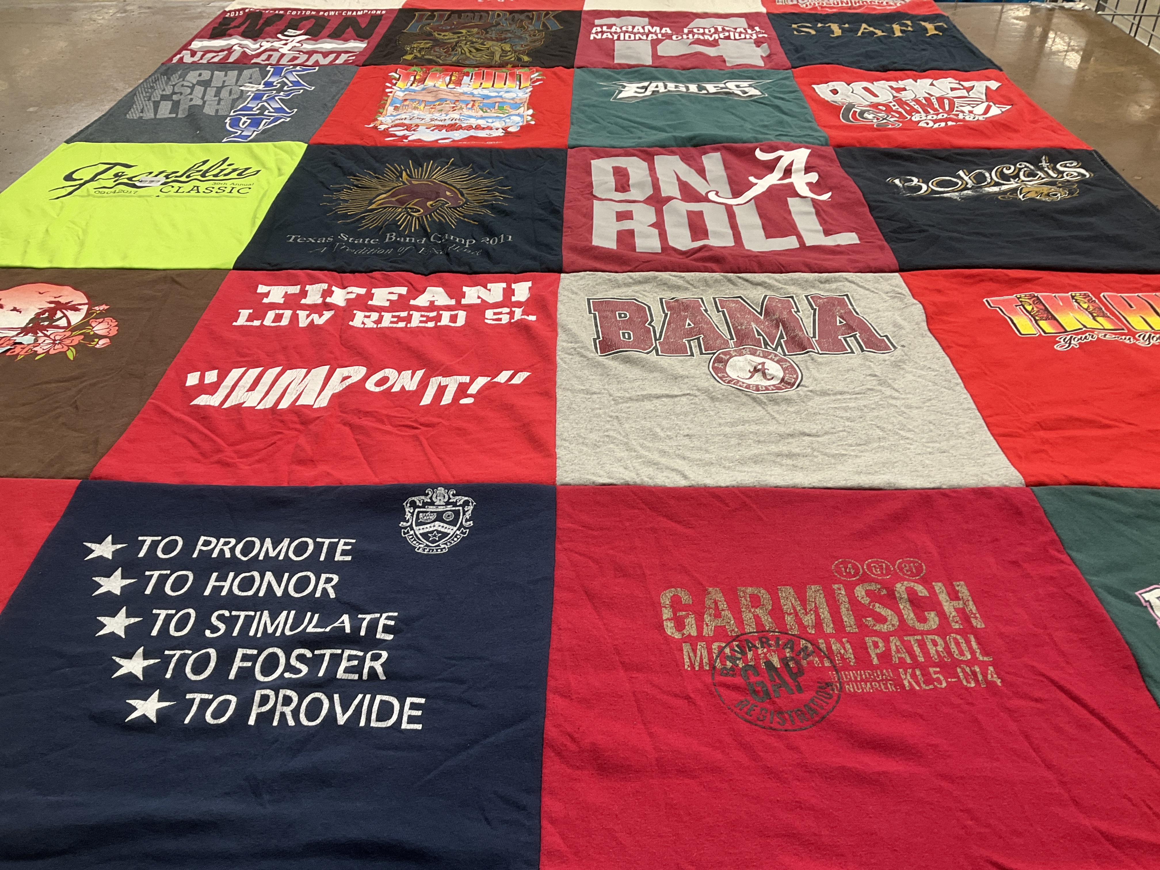 T-shirt quilt featuring university of alabama, bobcats by BRANDY from TN