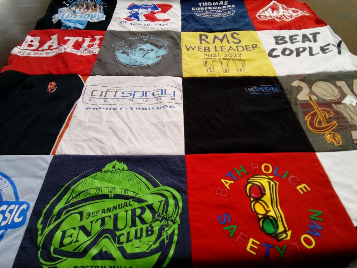 T-shirt quilt from bath elementary school by Tara from OH