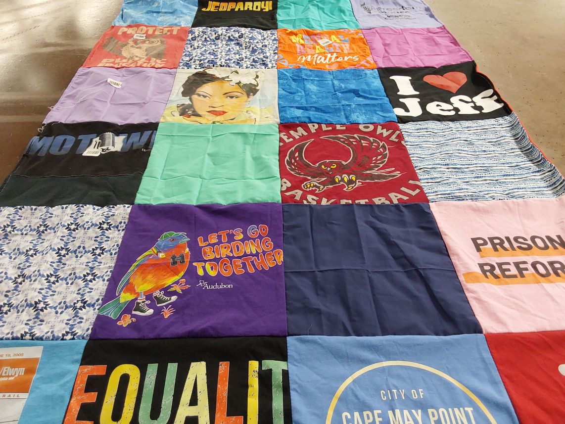T-shirt quilt featuring temple owls basketball by Margaret from PA