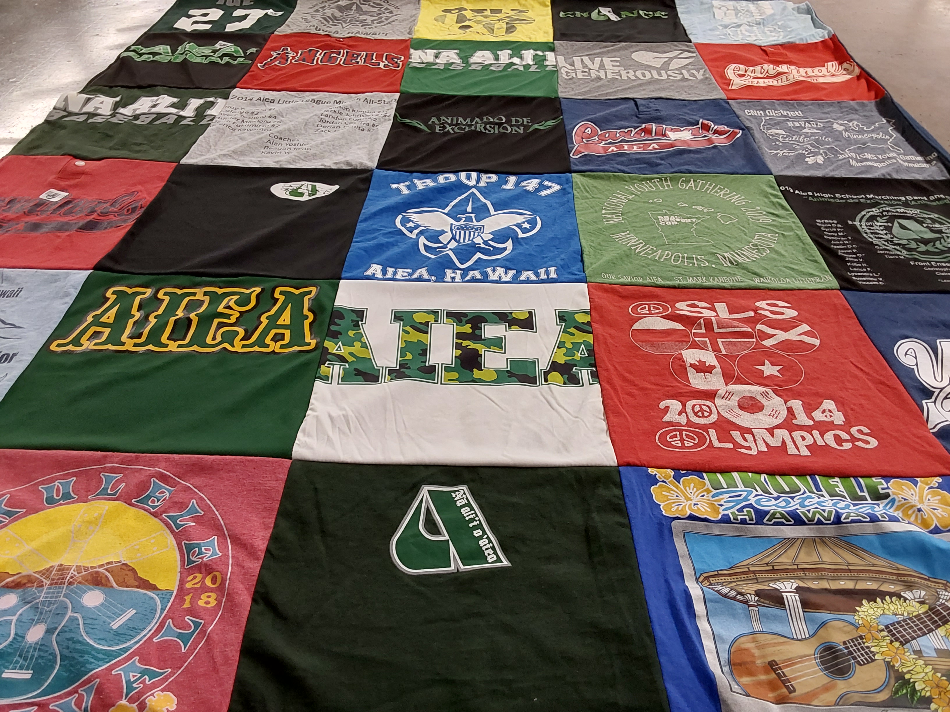 T-shirt quilt from aiea high school by Melissa from HI
