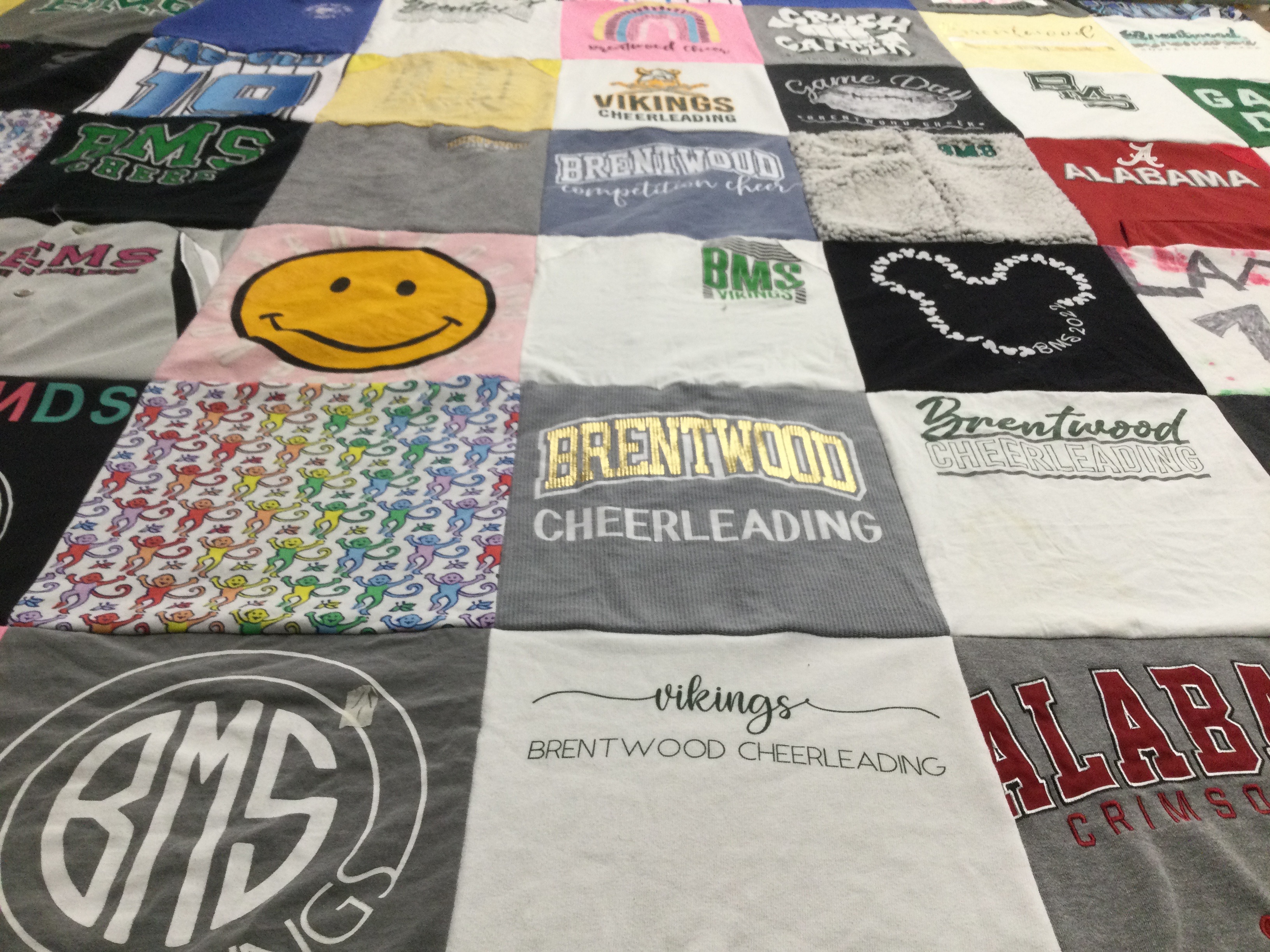 T-shirt quilt featuring bms vikings by Jeanne from TN