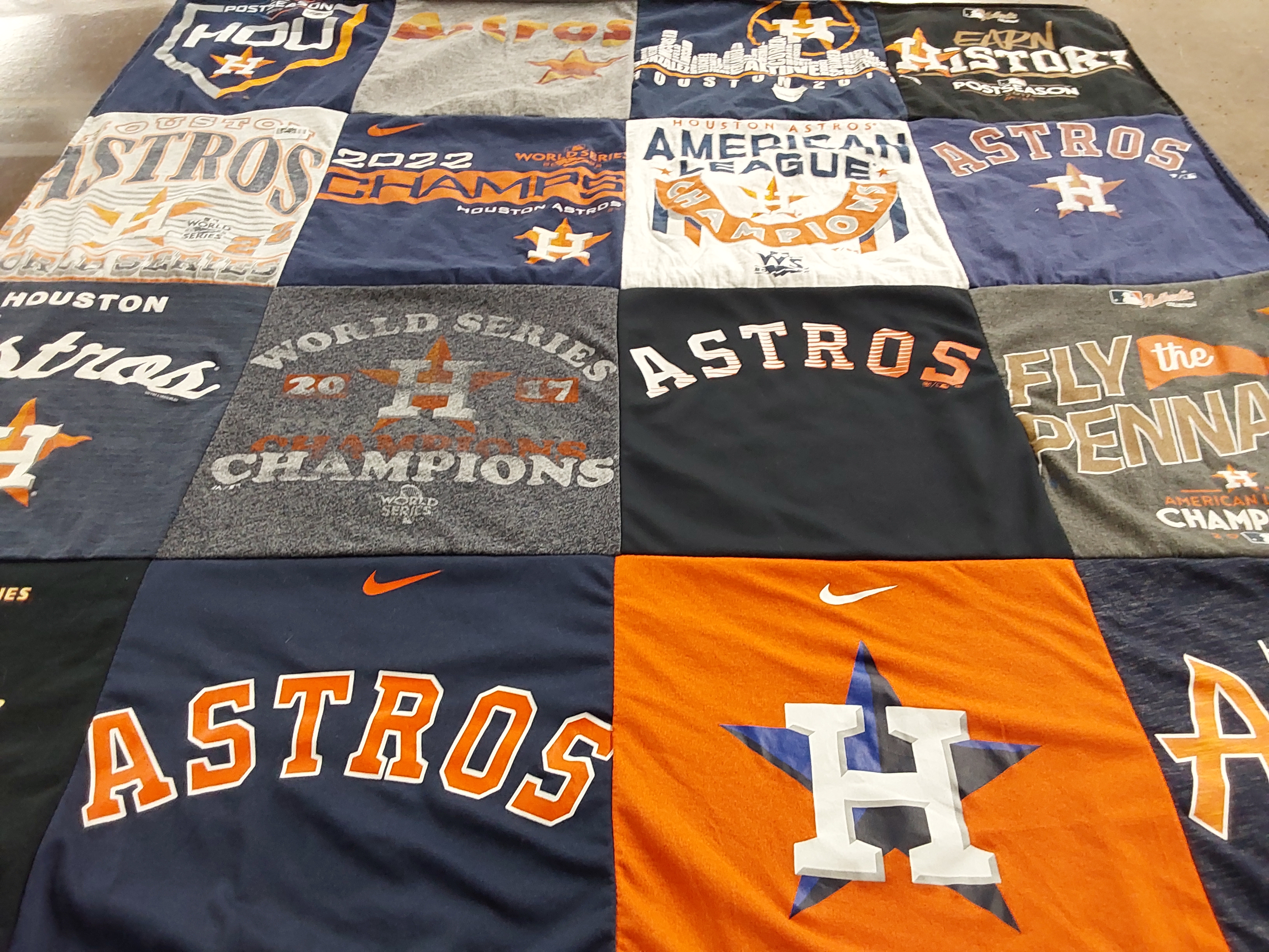 T-shirt quilt featuring houston astros by Joni from IN