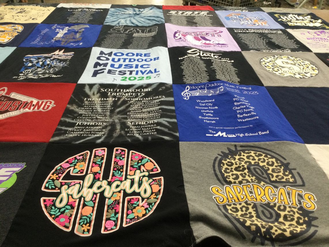T-shirt quilt featuring southmoore high school band by Stephanie from OK