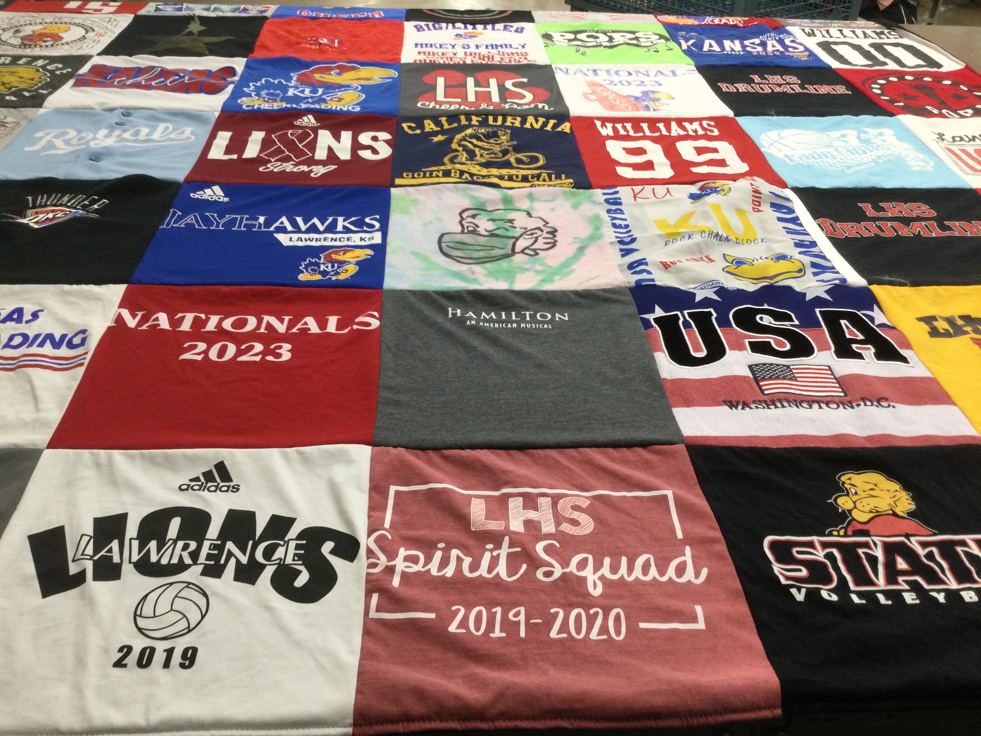T-shirt quilt featuring lawrence high school volleyball by Susan from KS