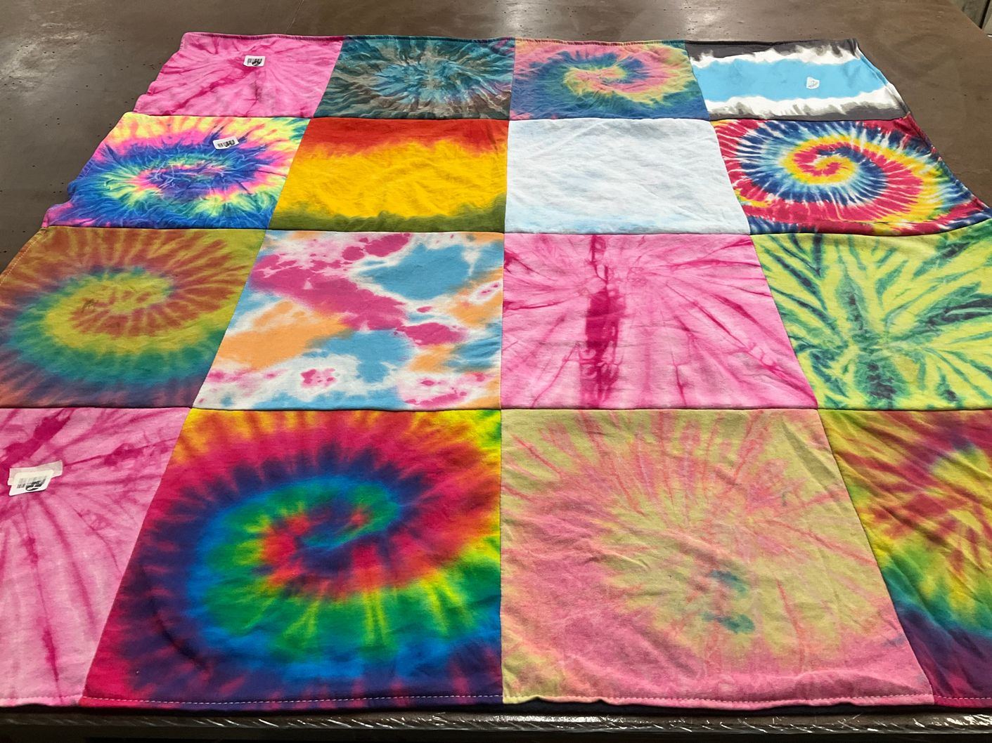 T-shirt quilt with tie dye, crafting themes by Wendi from IL