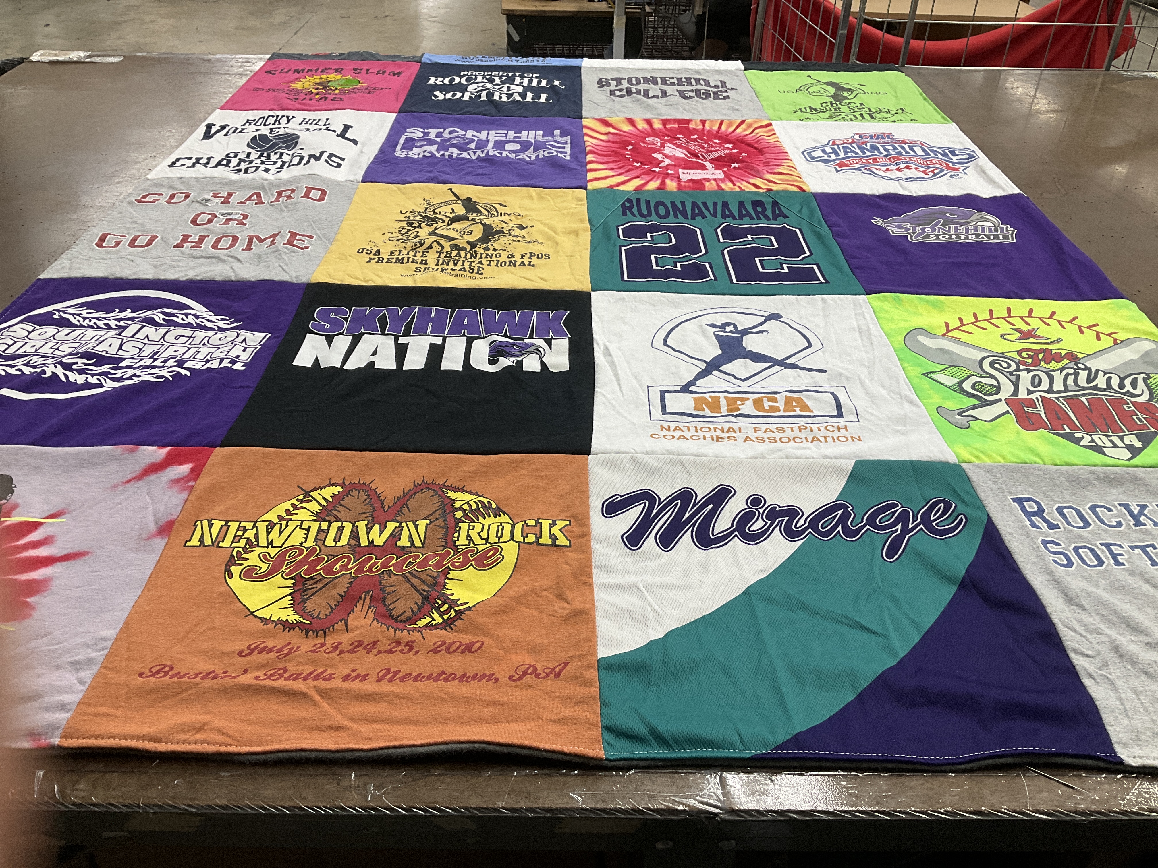 T-shirt quilt featuring skyhawk nation by Kathy from CT