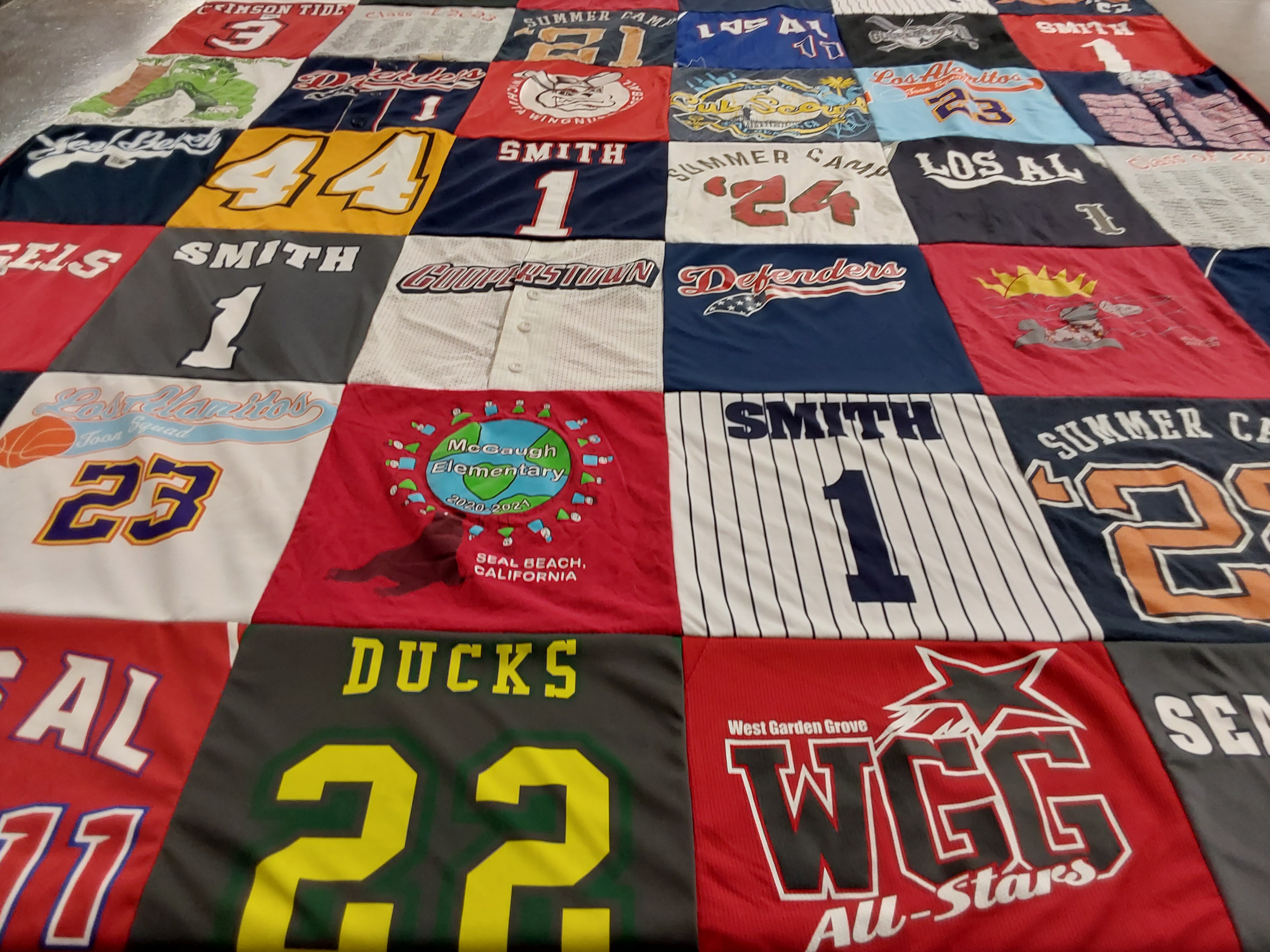 T-shirt quilt featuring los alamos high school, west garden grove all-stars by Kelly from CA
