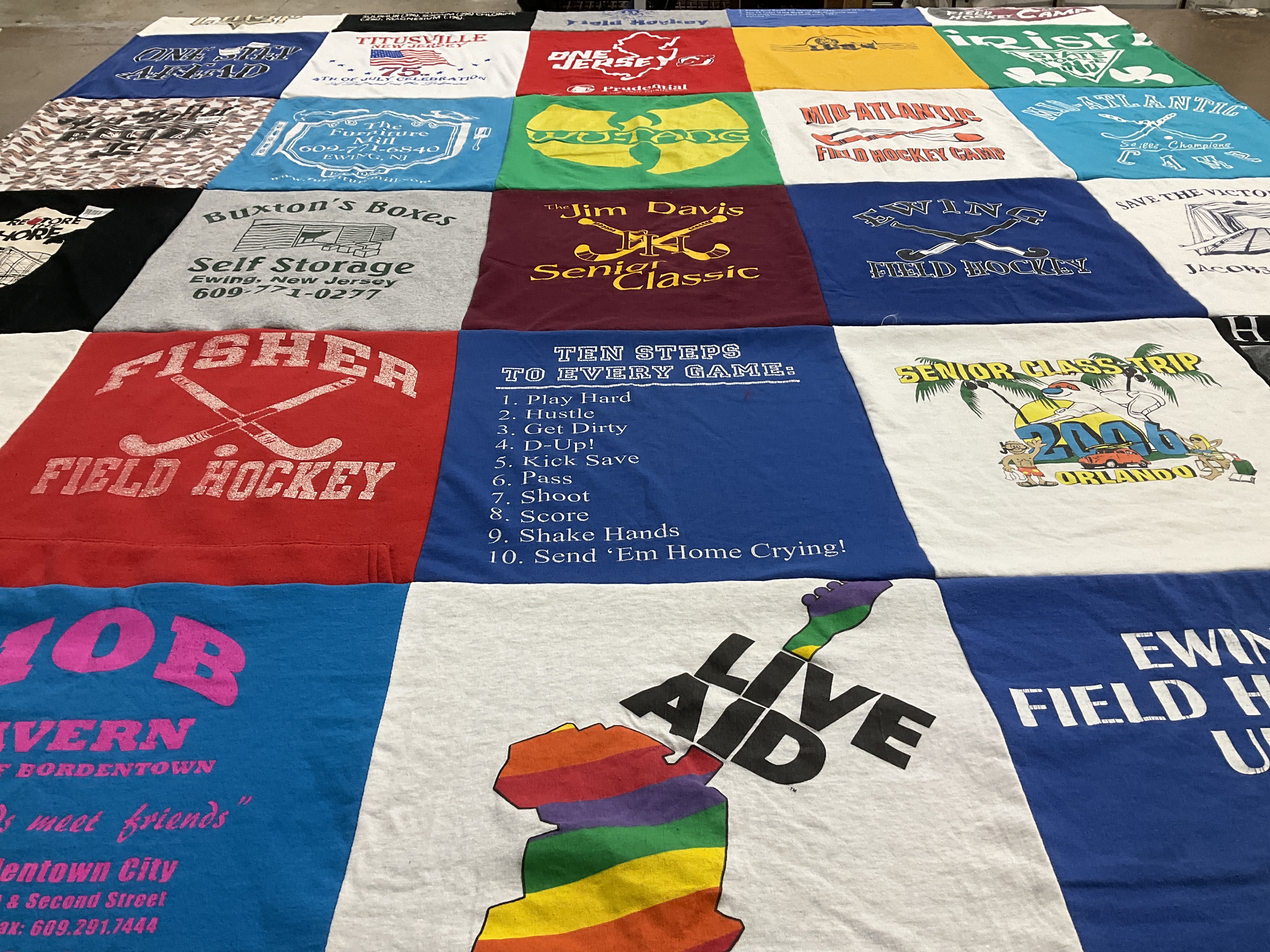 T-shirt quilt featuring fisher field hockey, ewing field hockey by Marisa from NJ
