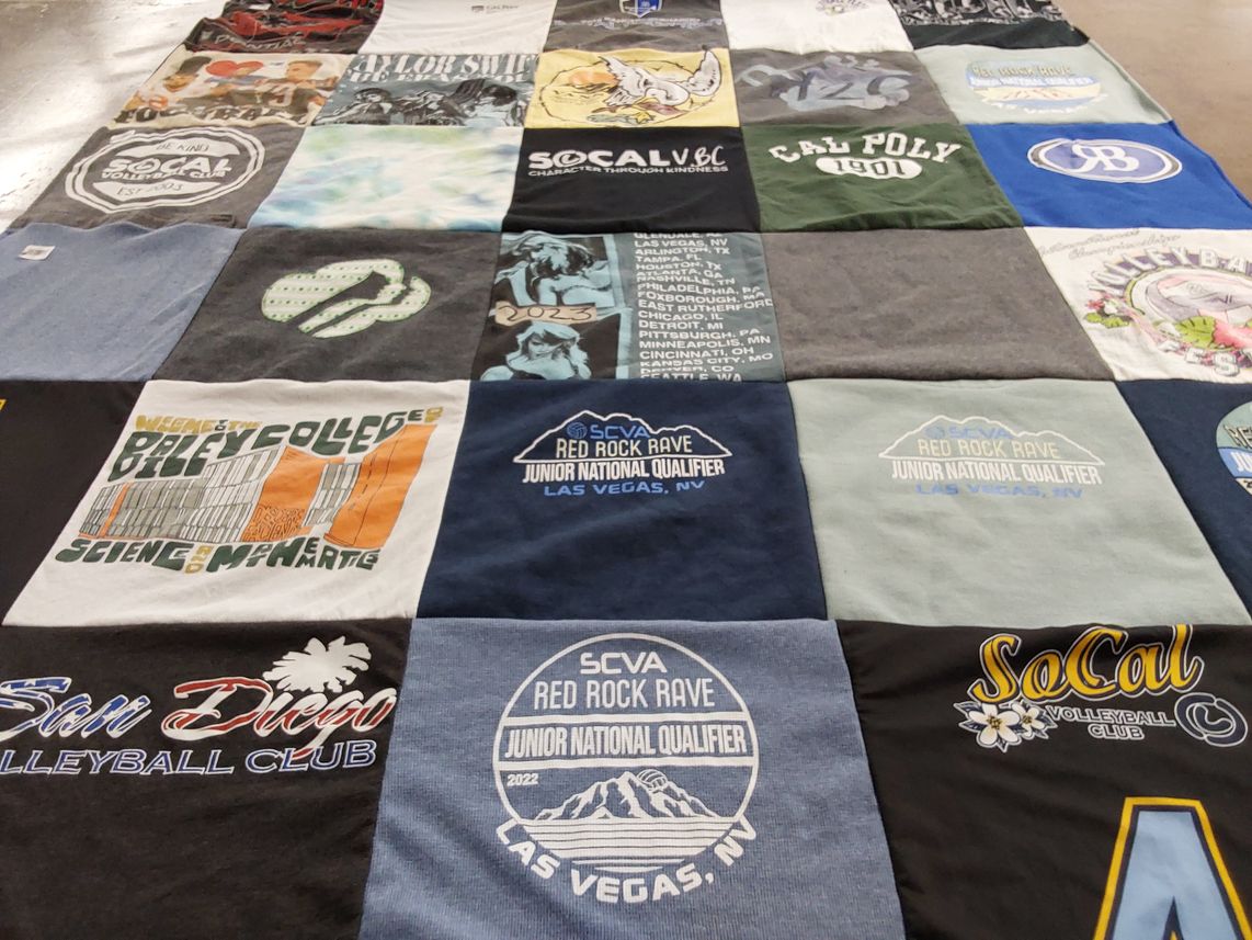 T-shirt quilt featuring san diego volleyball club by Anna from CA