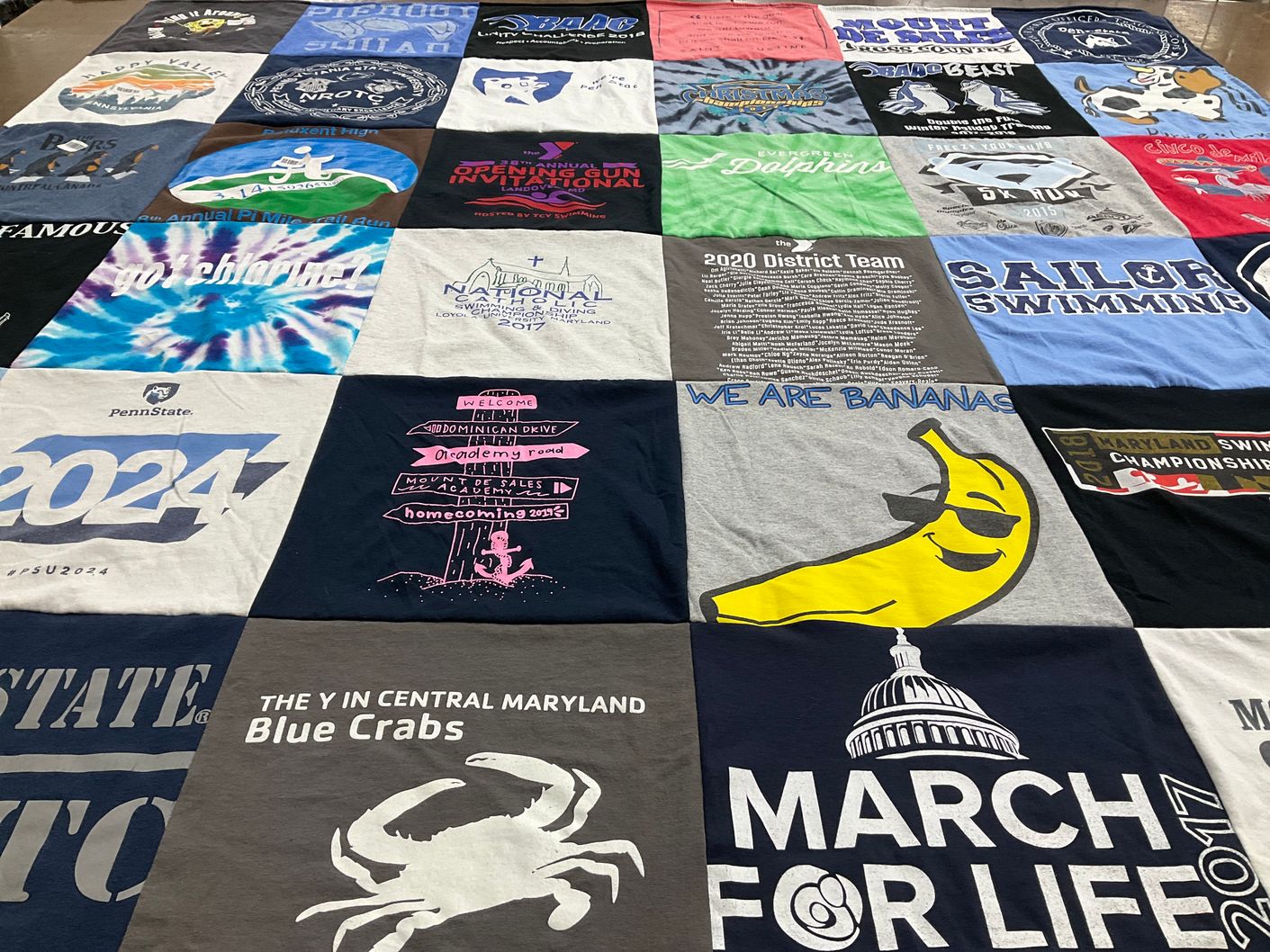 T-shirt quilt from penn state university by Laurie from MD