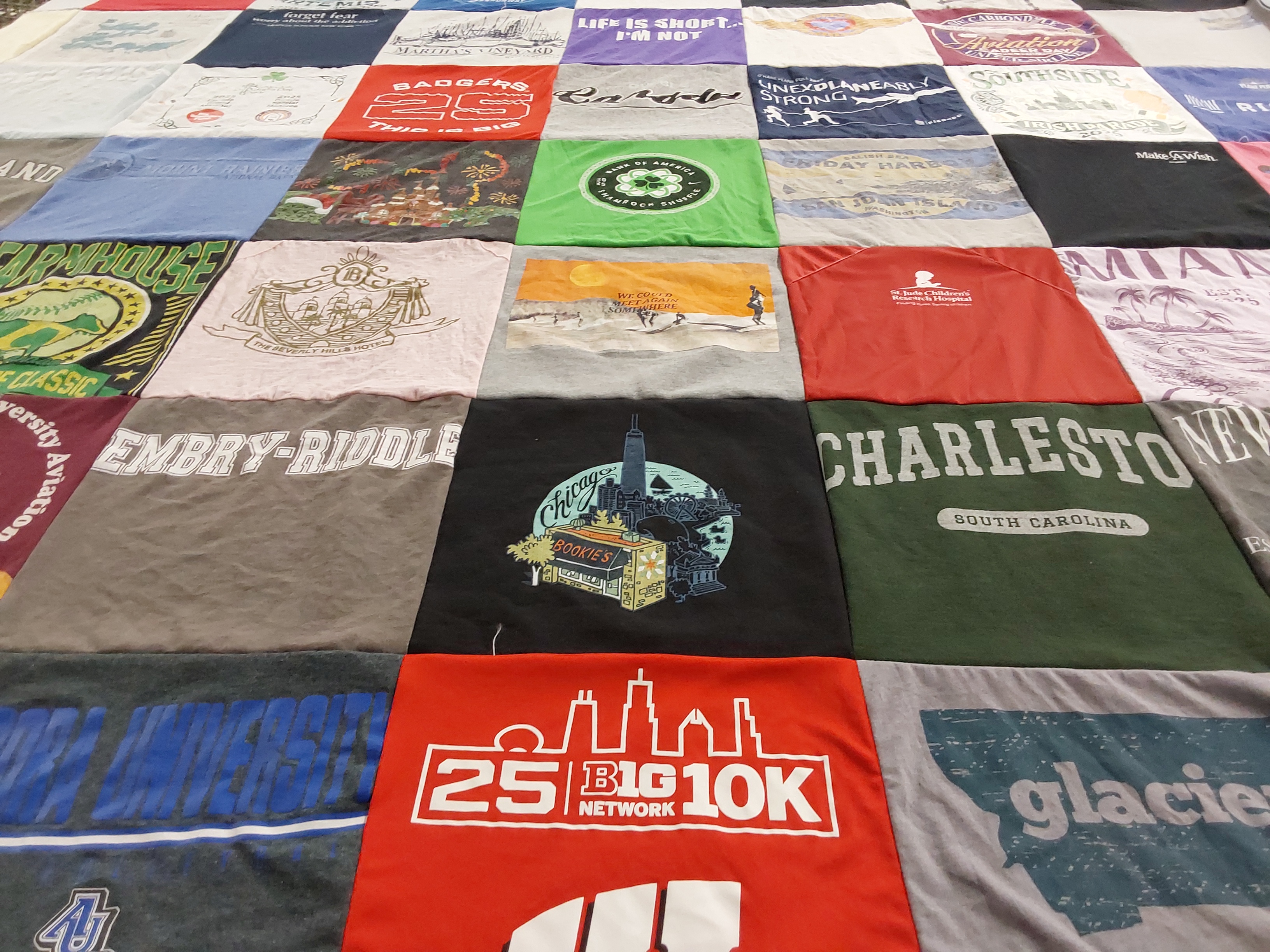 T-shirt quilt from embry-riddle aeronautical university by Grace from IL
