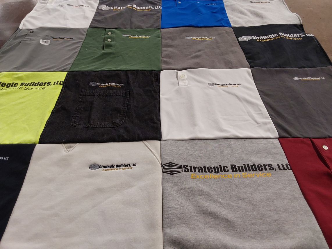T-shirt quilt with construction, business themes by MaryAnn from MA