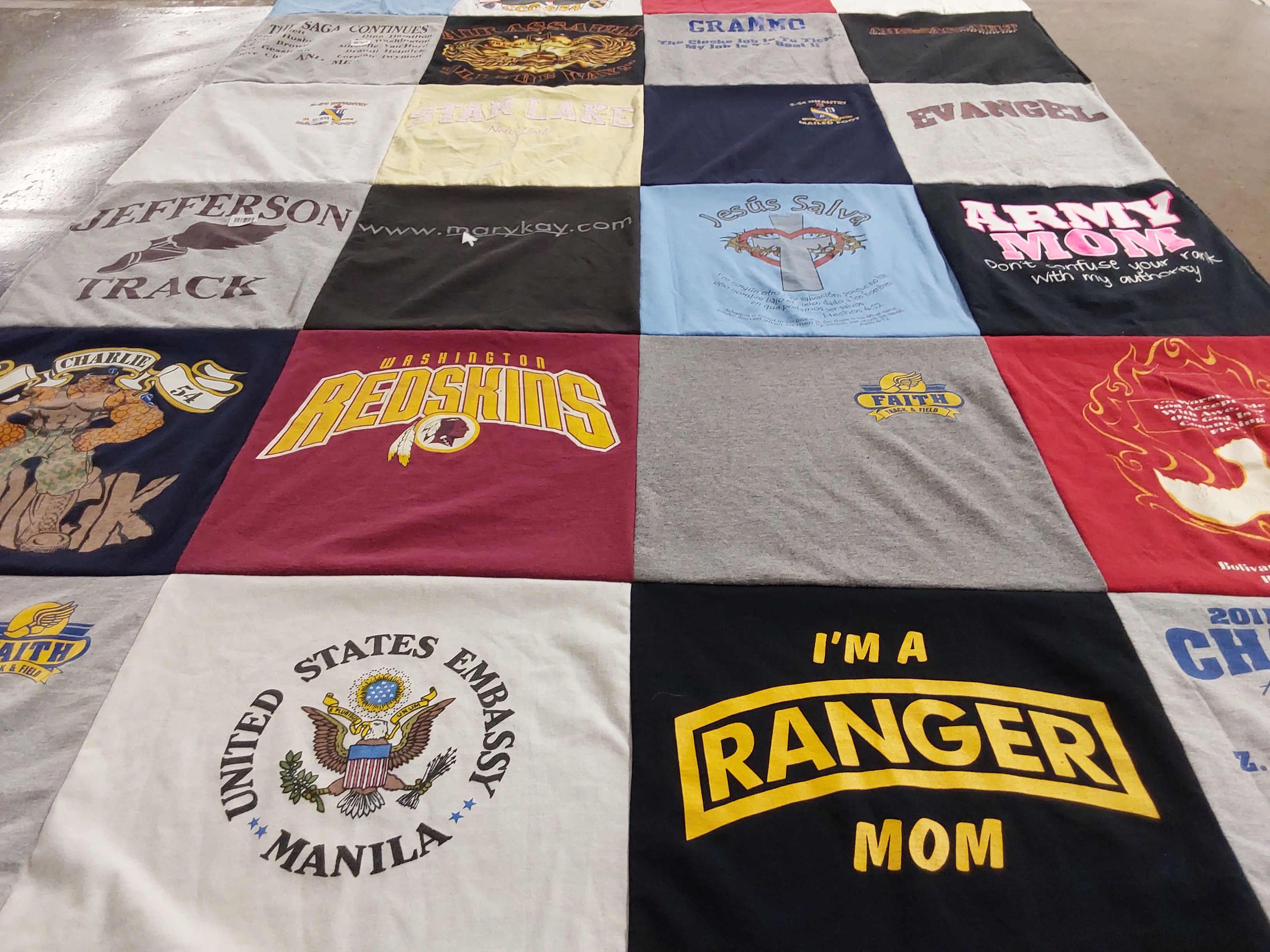T-shirt quilt featuring washington redskins by Julianna from WV