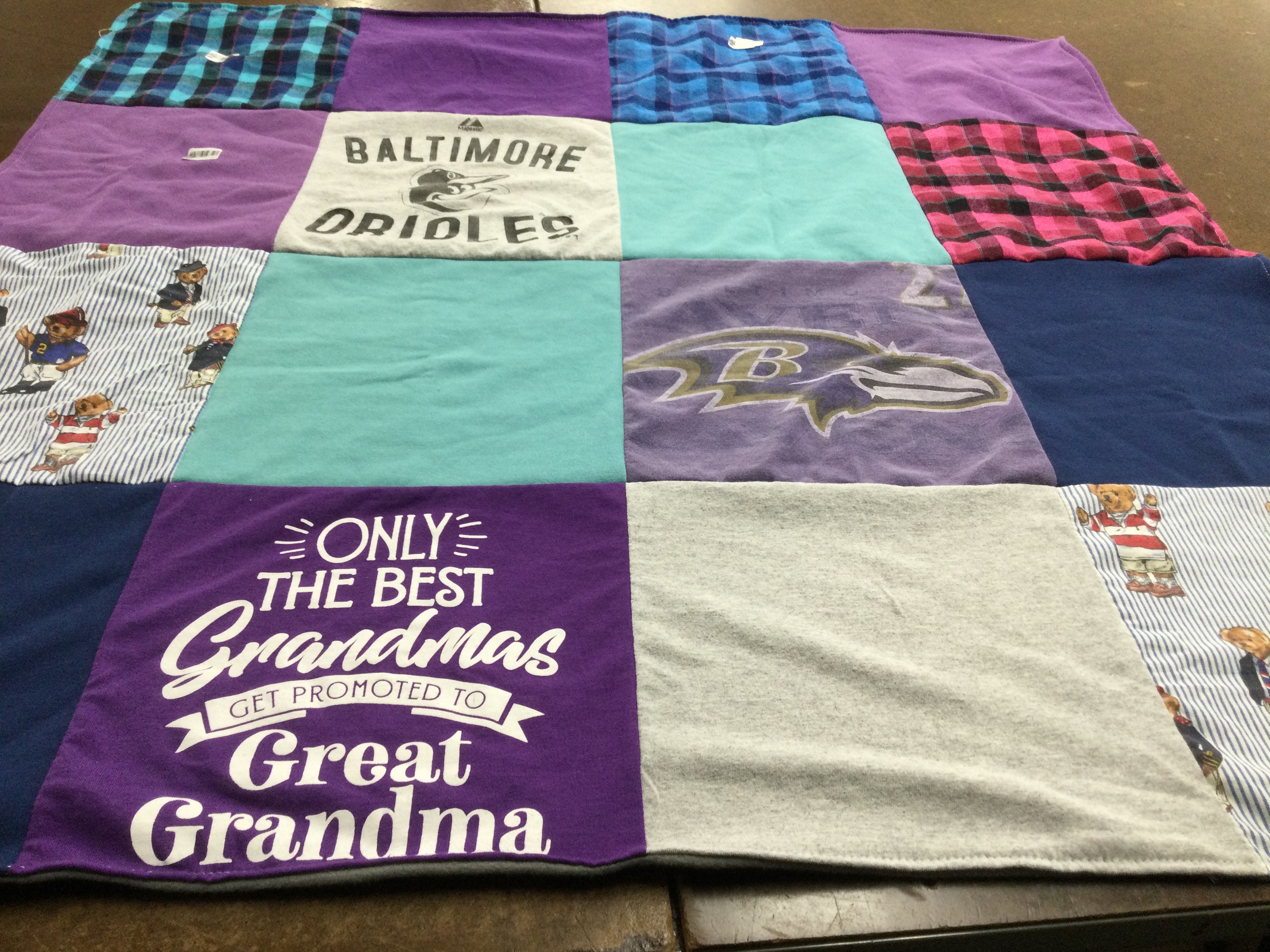 T-shirt quilt featuring baltimore ravens by Karen from MD